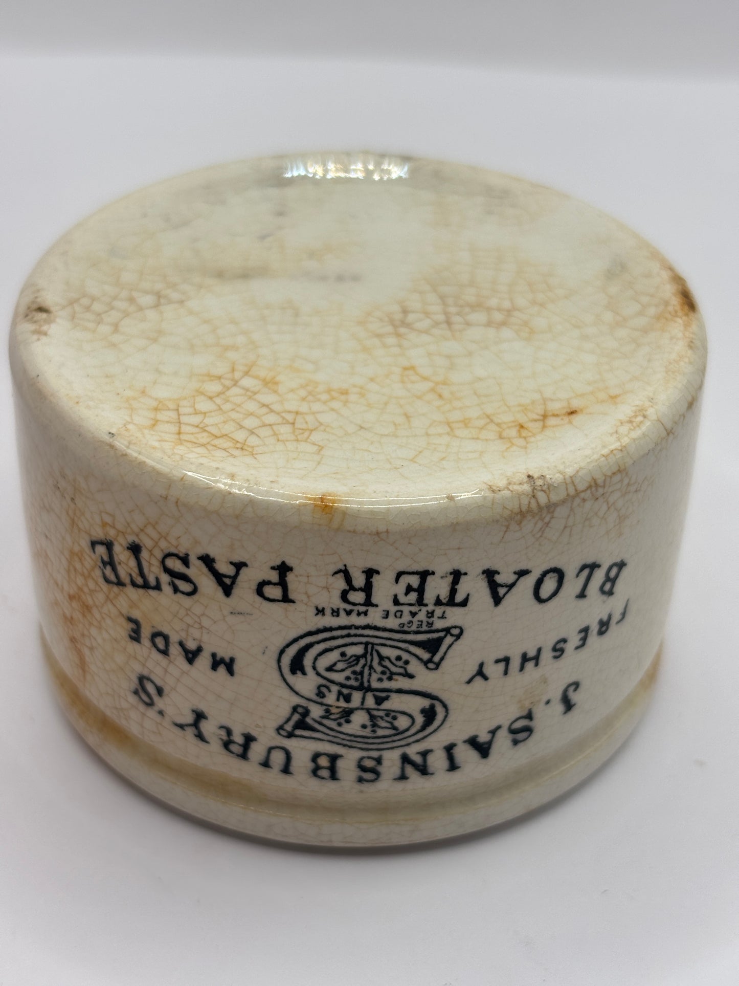 Old sainsburys advertising pot, Bloater paste