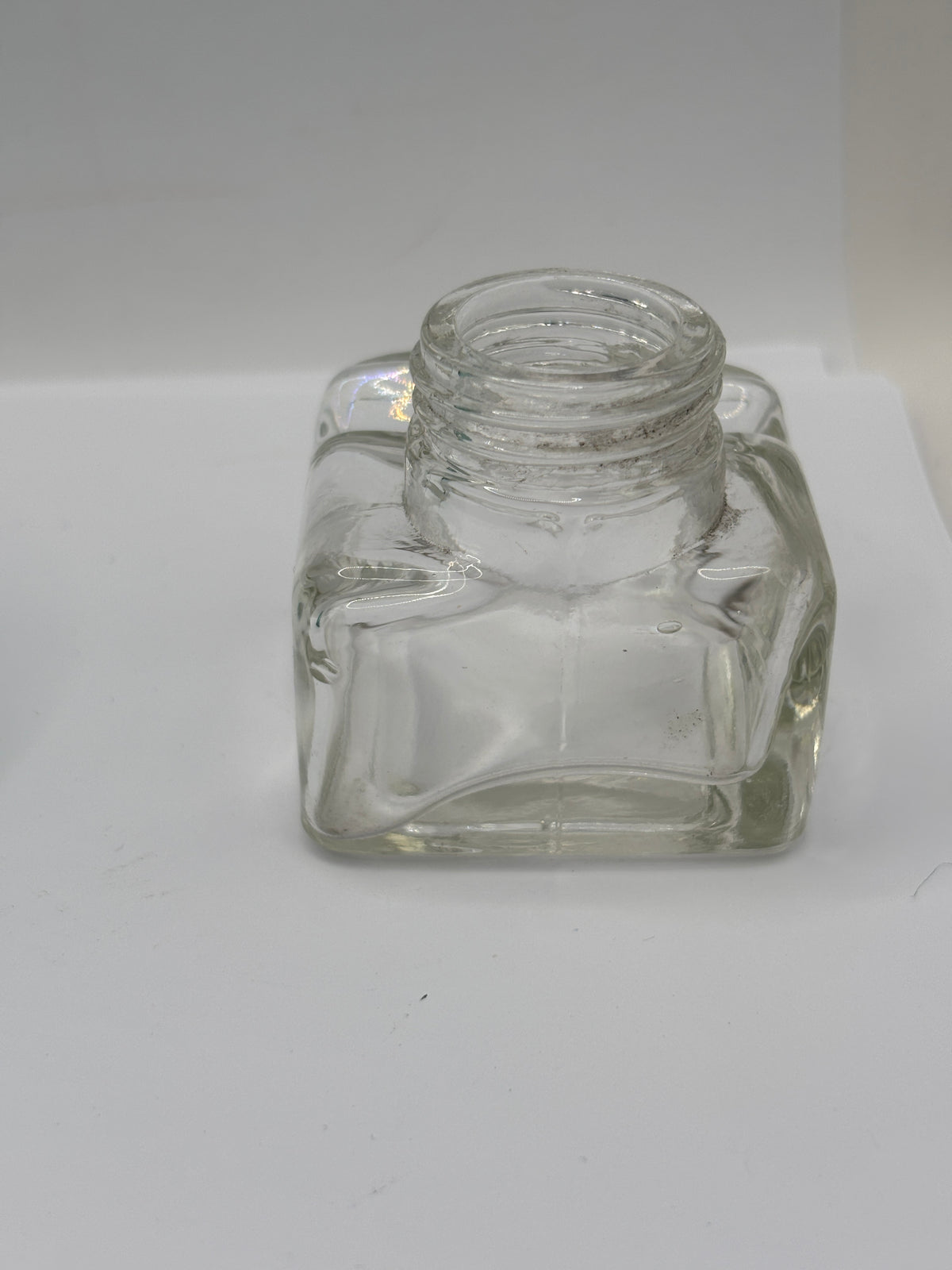 Vintage clear glass ink, inkwell