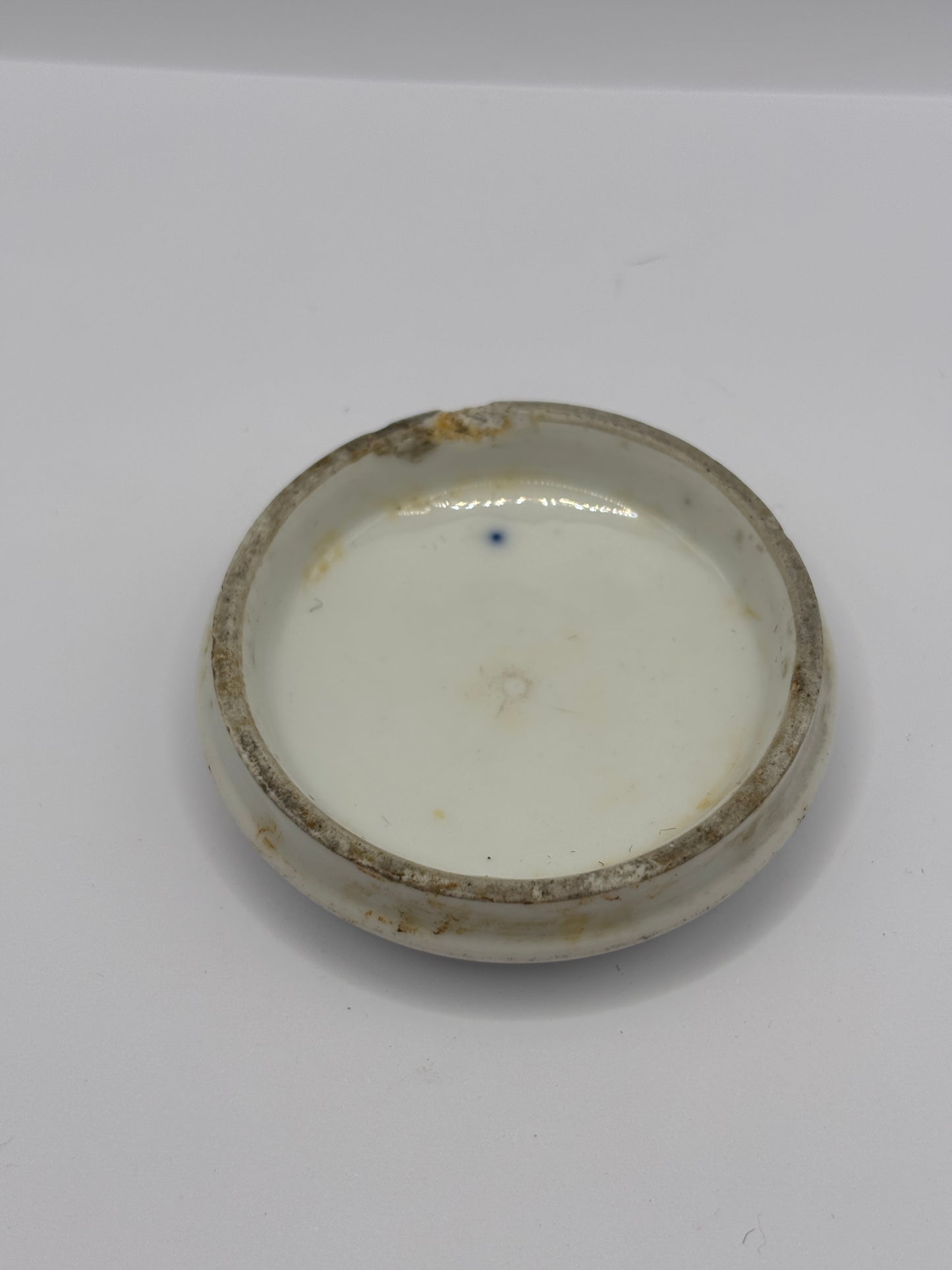 Old hand painted pot lid