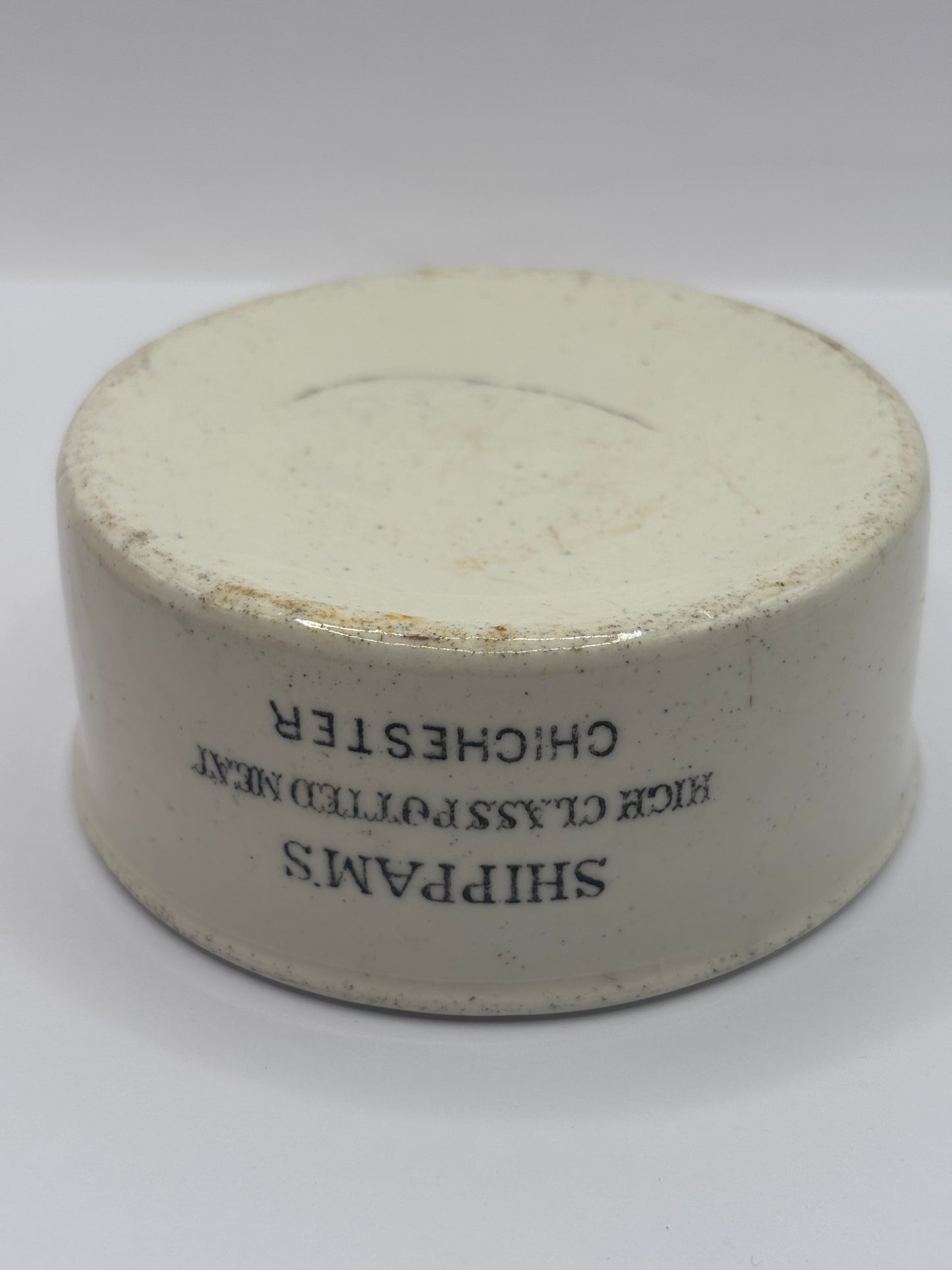 Old advertising meat paste pot, Shippams high class potted meat