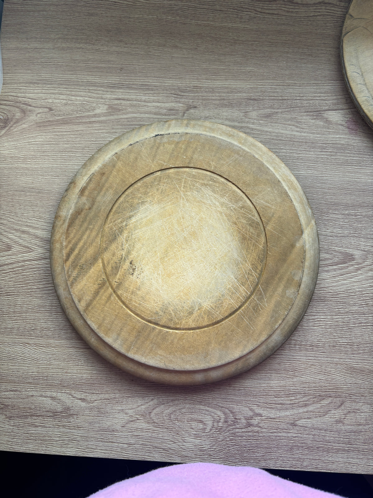 Old wooden carved bread board