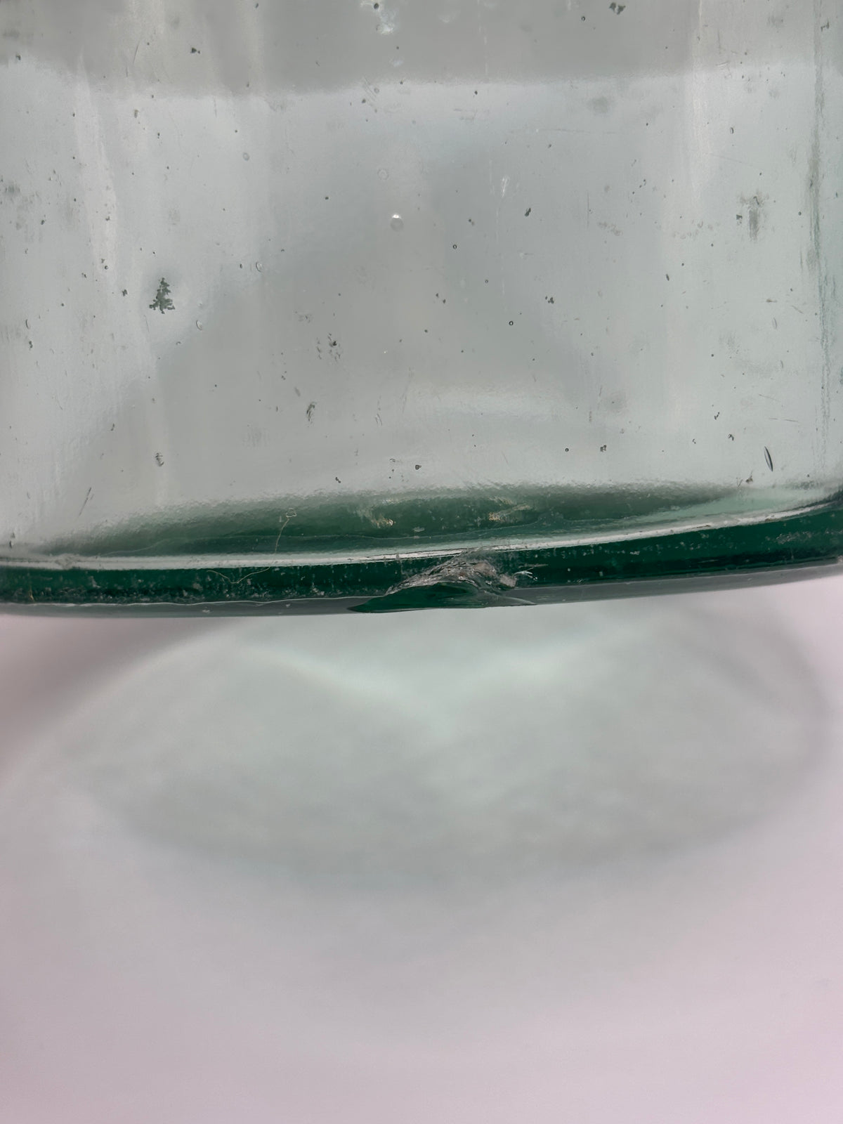 Old XL aqua glass pickle jar