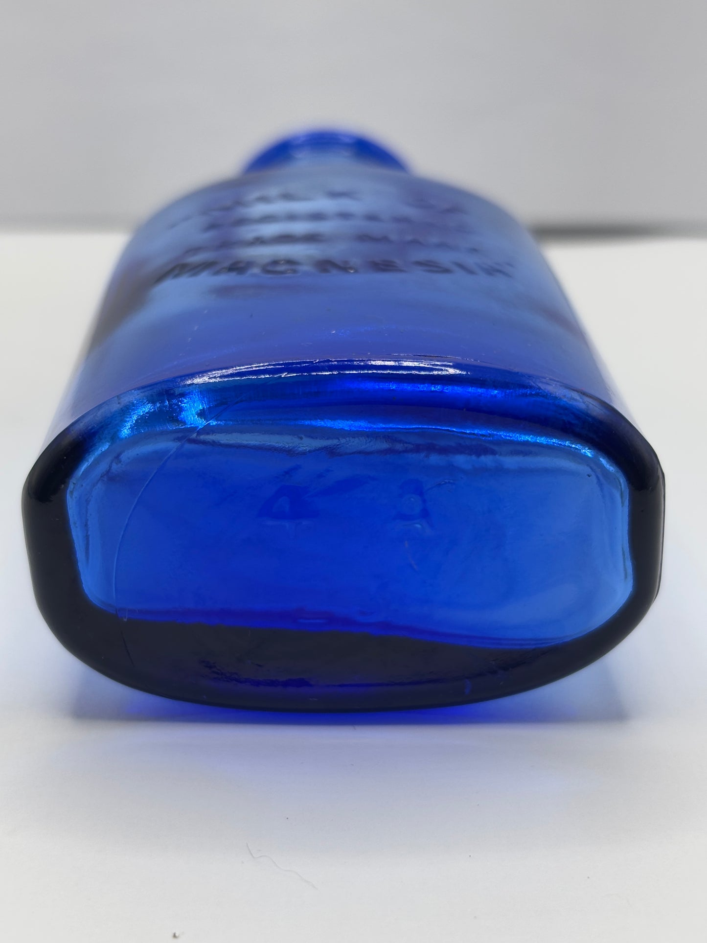 Blue milk of magnesia bottle 12.5cms