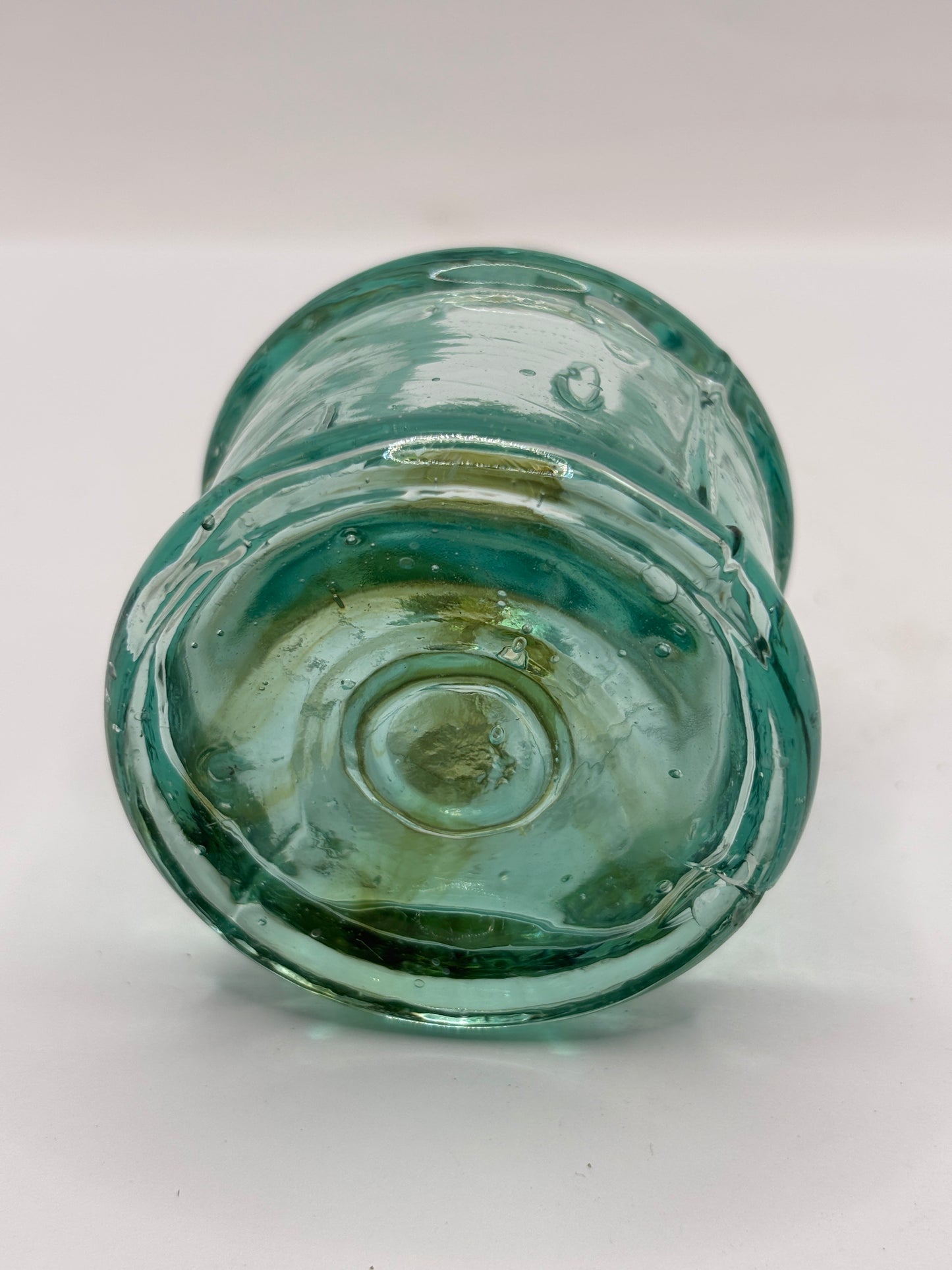 Old aqua glass ink with swirls