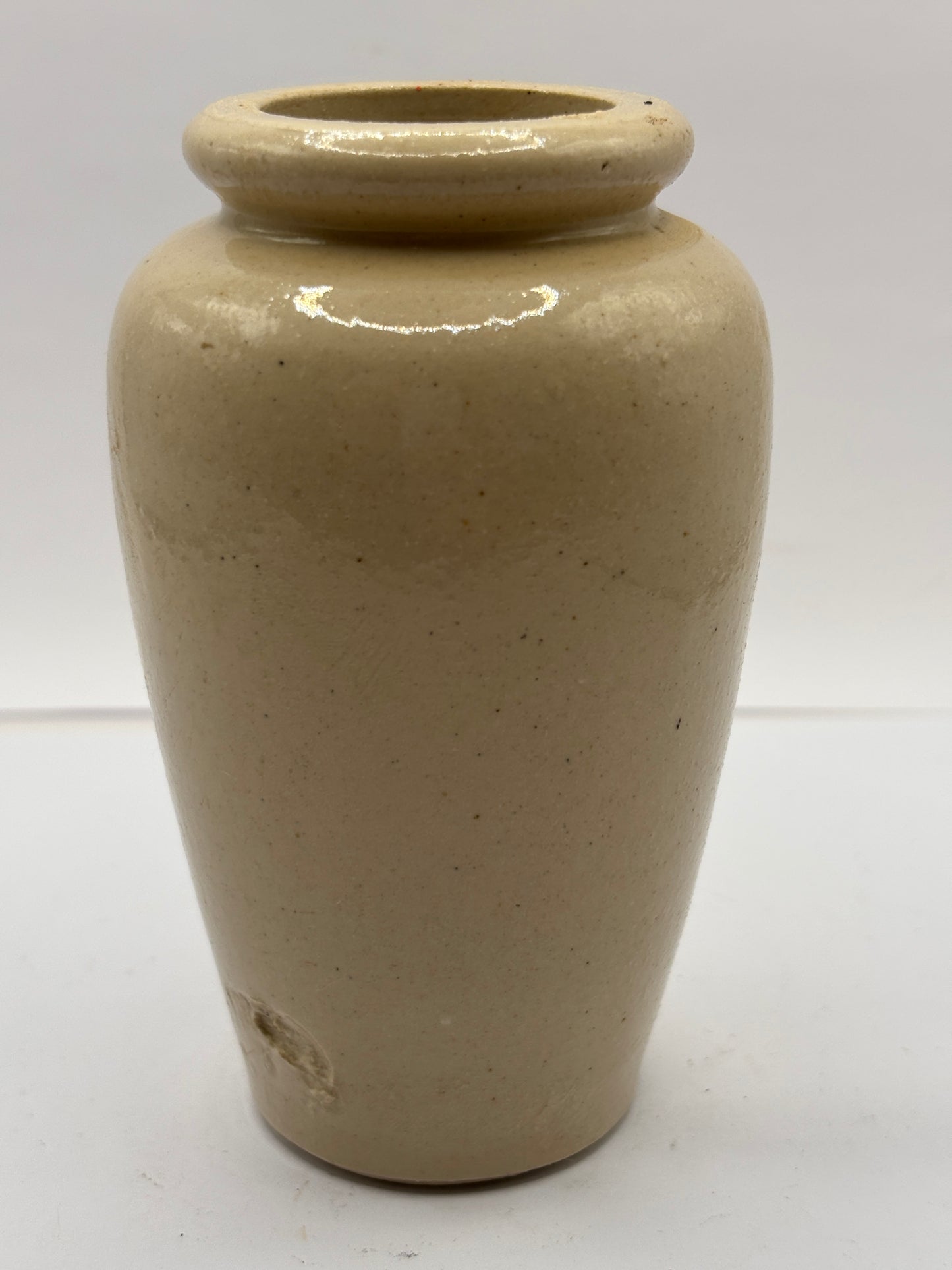 Old stoneware advertising cream pot, pure fresh cream Stranraer. Milk maid