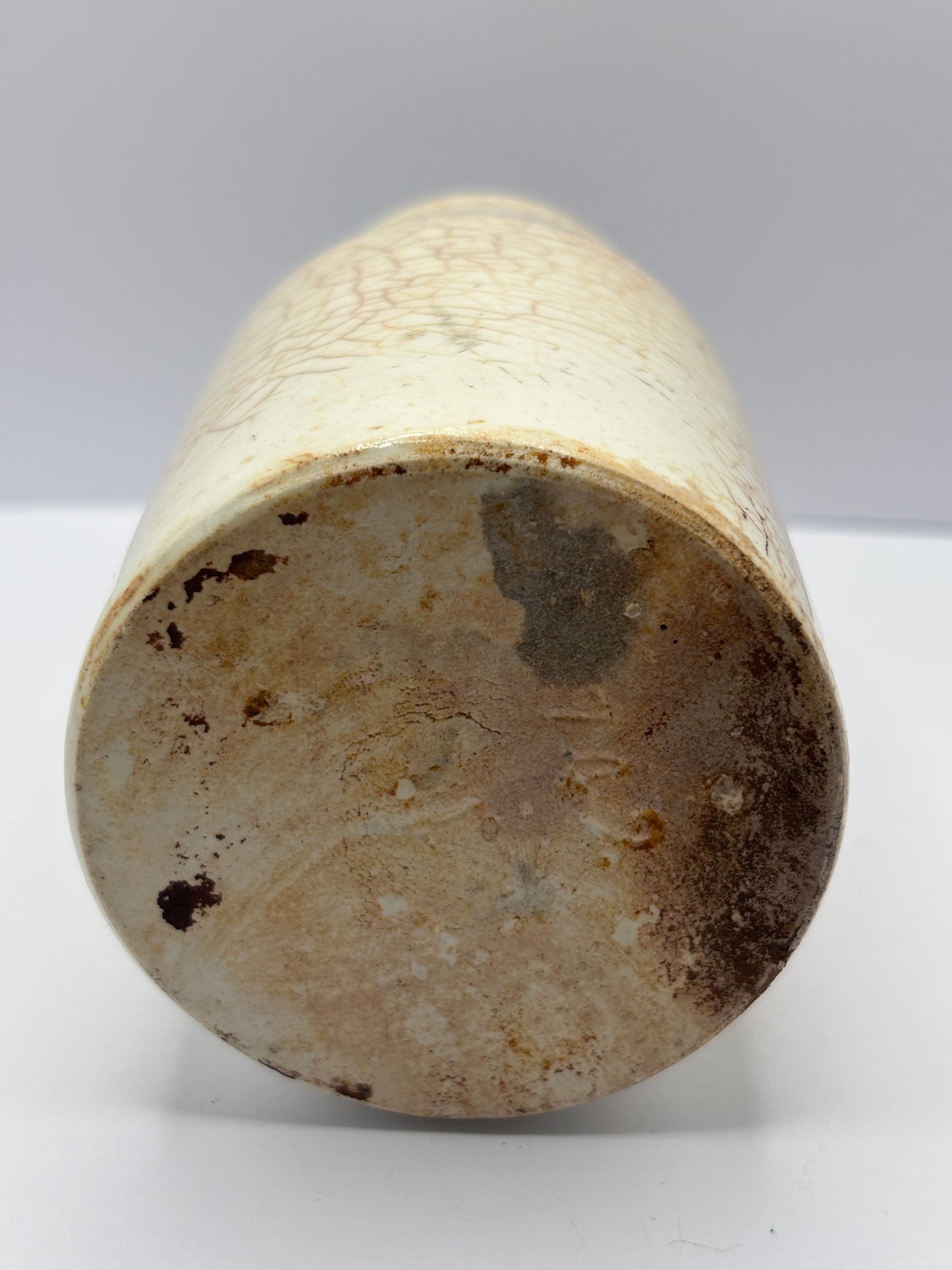 old stoneware cream pot, jug, creamer. Stained & crazed