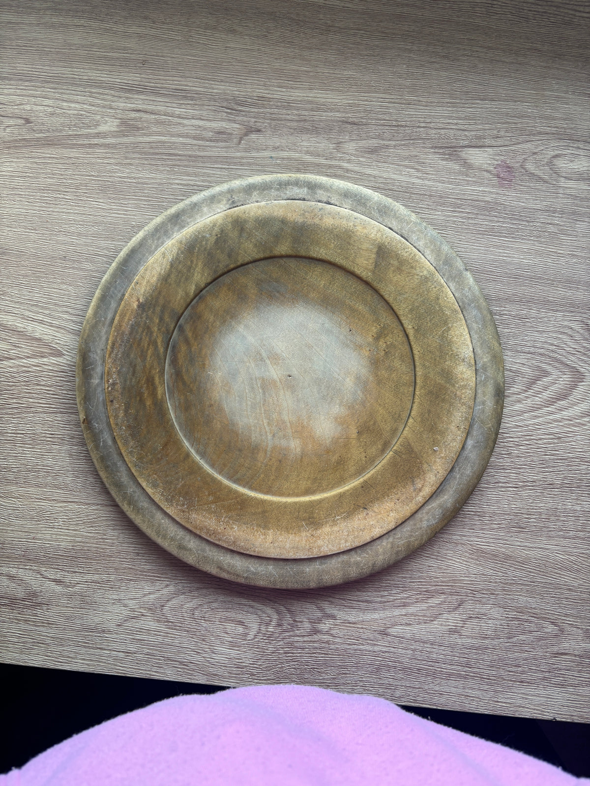 Old wooden carved bread board