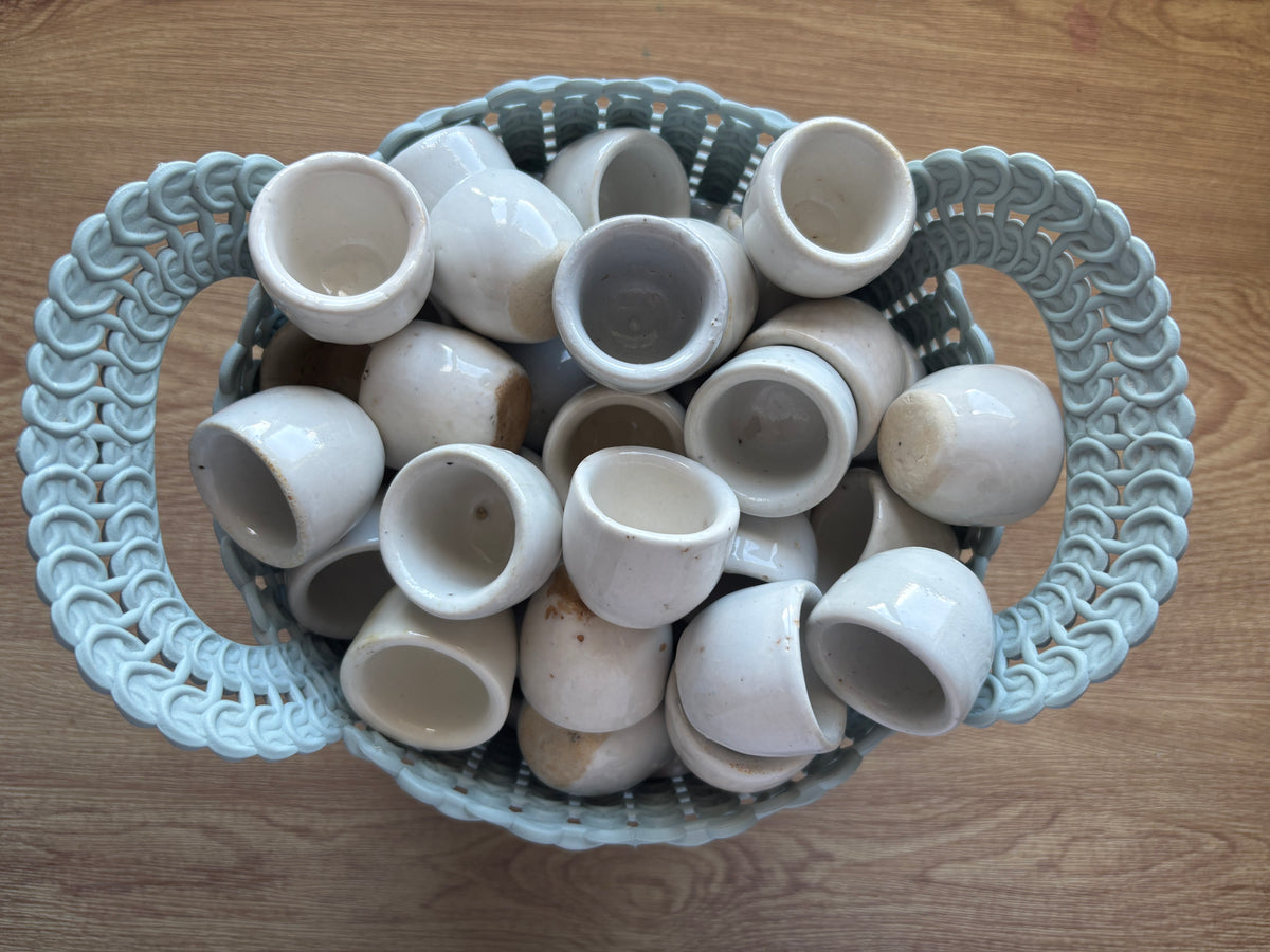 5 old french stoneware escargot pots 🐌