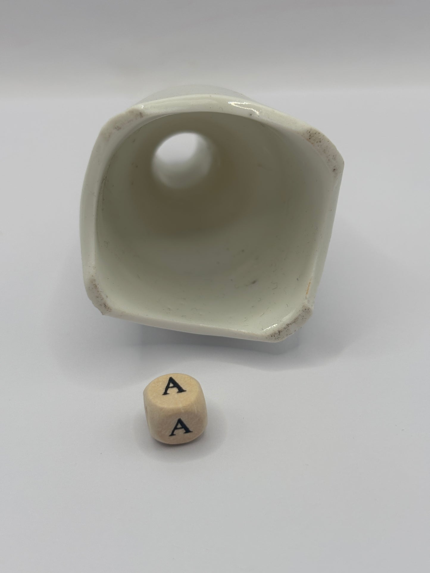 Vintage white stoneware pie funnel