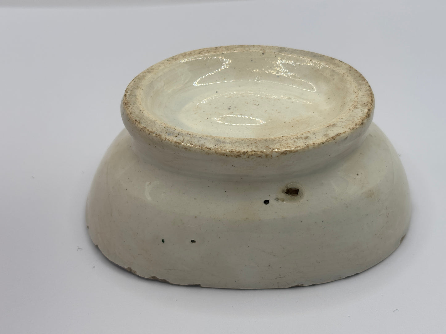 Old mini white stoneware jelly mould, fish design