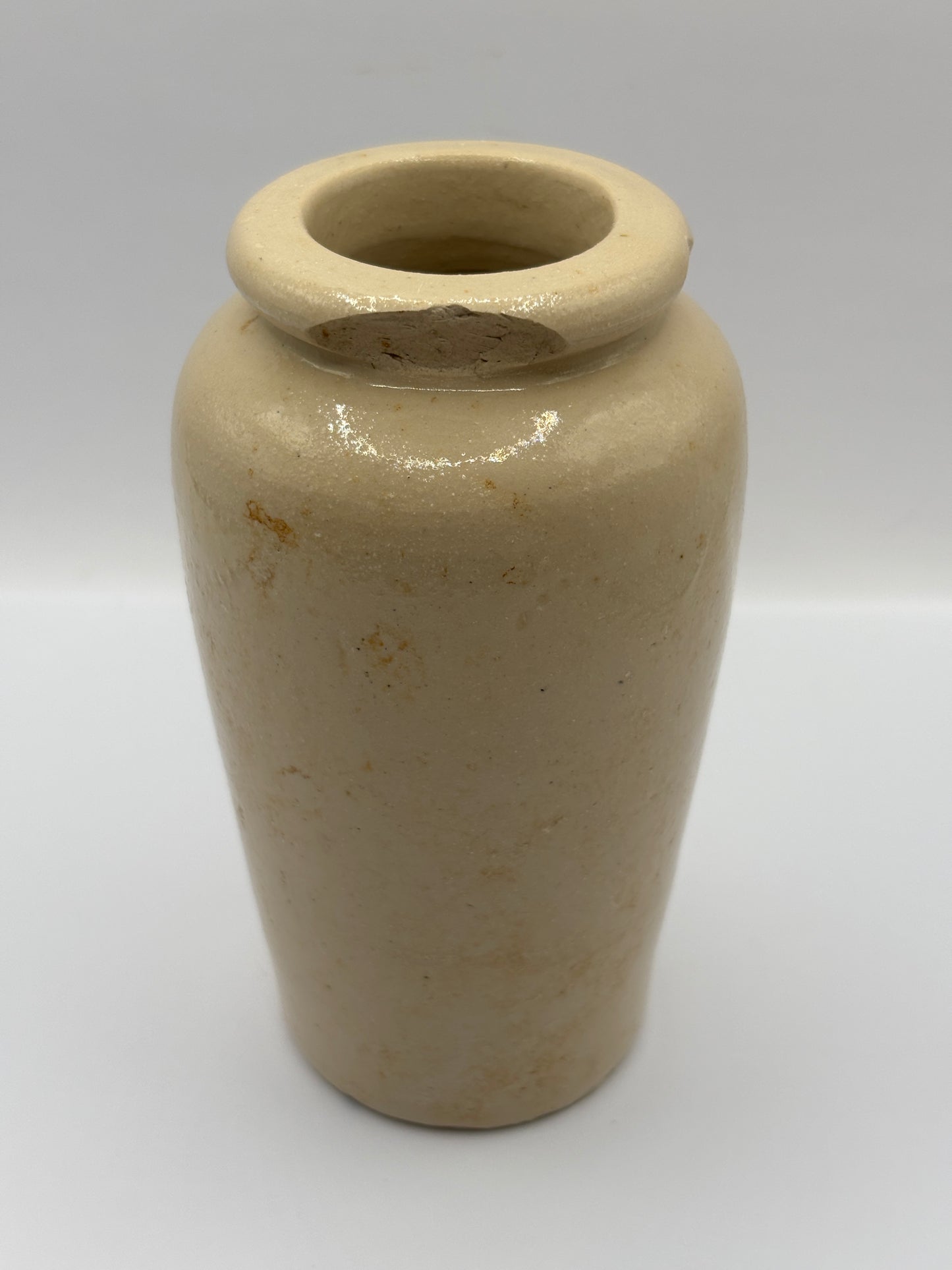 Old advertising cream pot, Galloway creamery Stranraer. Damaged