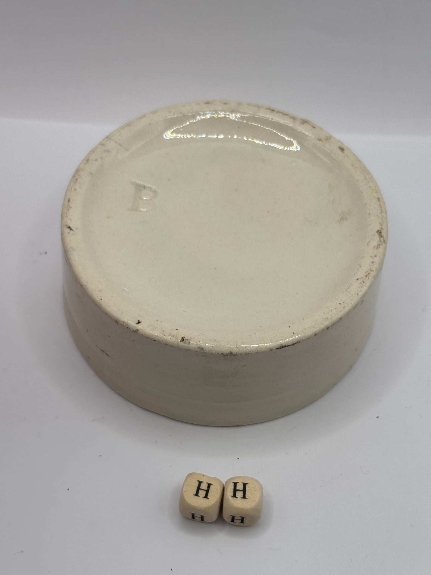 Old plain stoneware meat paste pot, potted meat (HH)