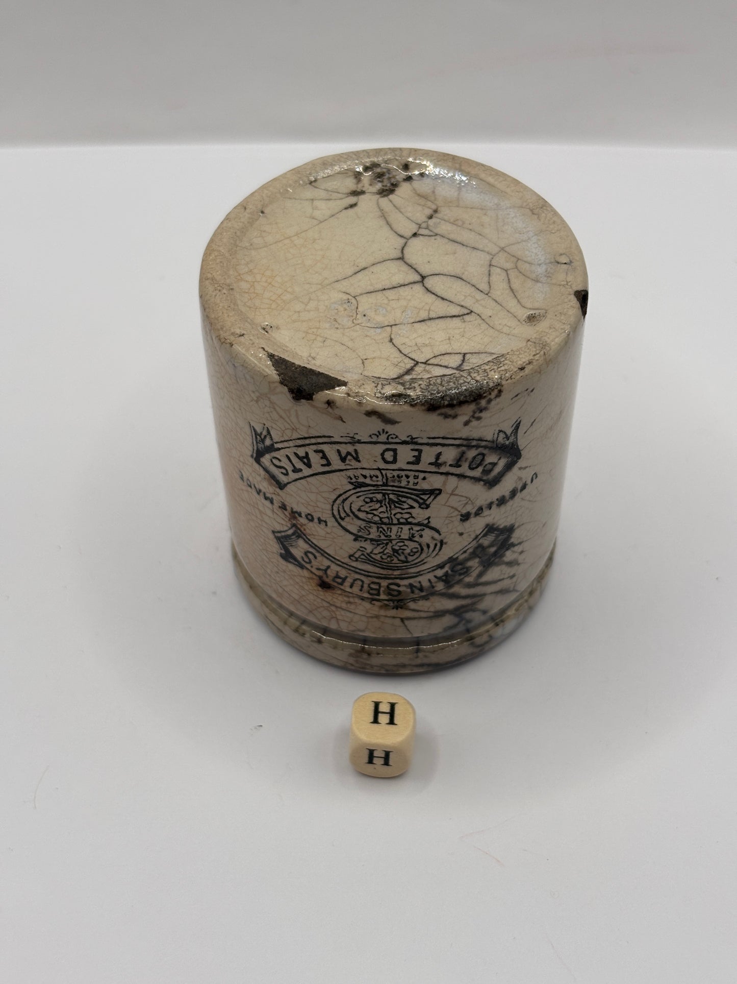 Old sainsburys advertising pot, home made potted meats (H)