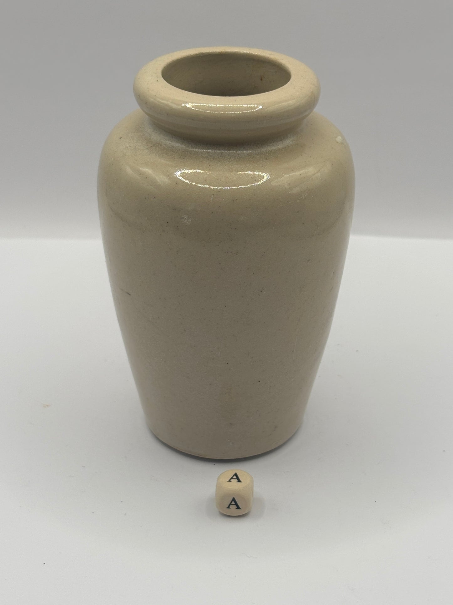 Old plain stoneware cream pot (a)