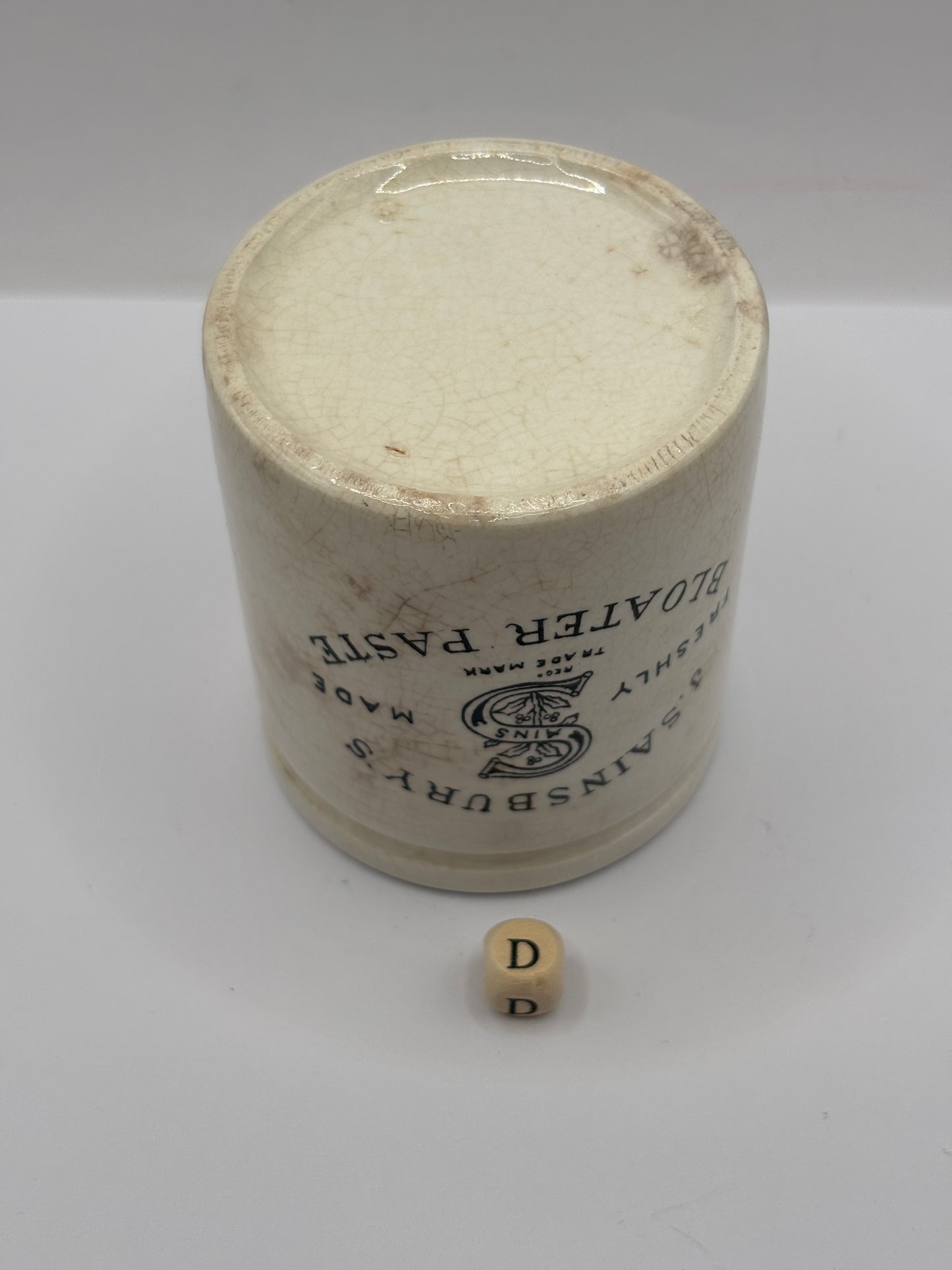 Old sainsburys advertising pot, Bloater paste (D)