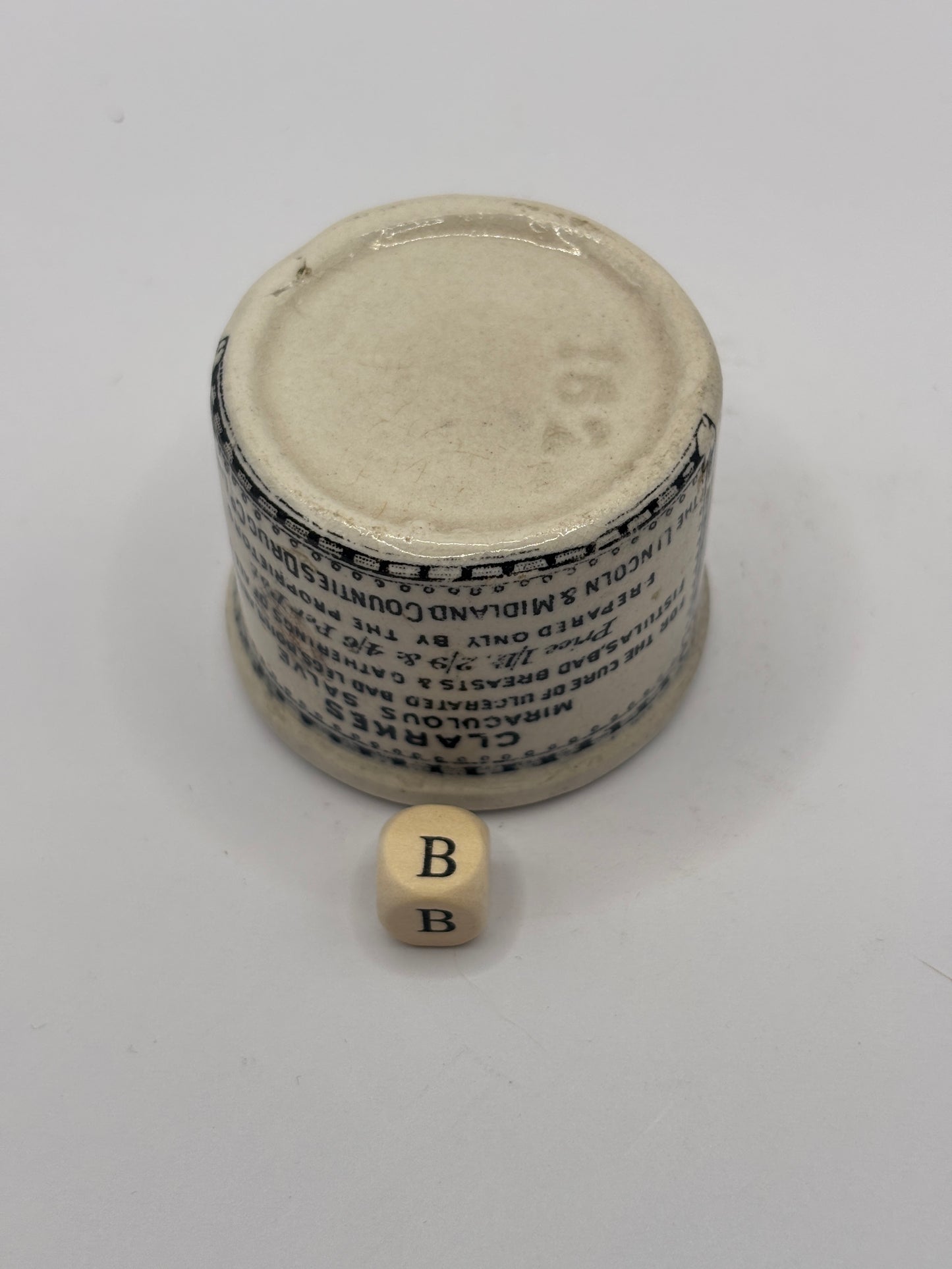 Old advertising ointment pot, clarkes miraculous salve ointment (B)