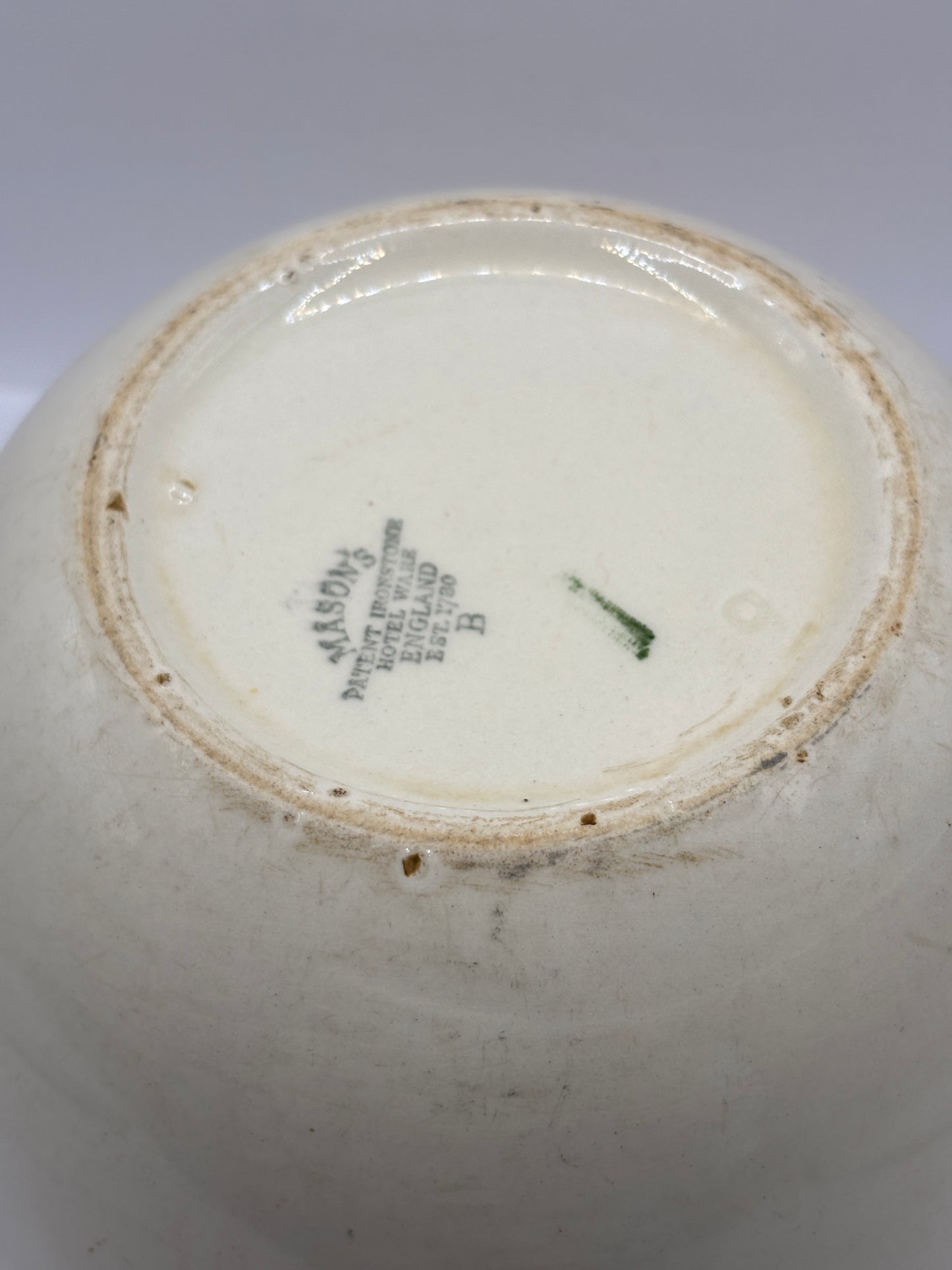 Old large Masons mixing bowl (a)