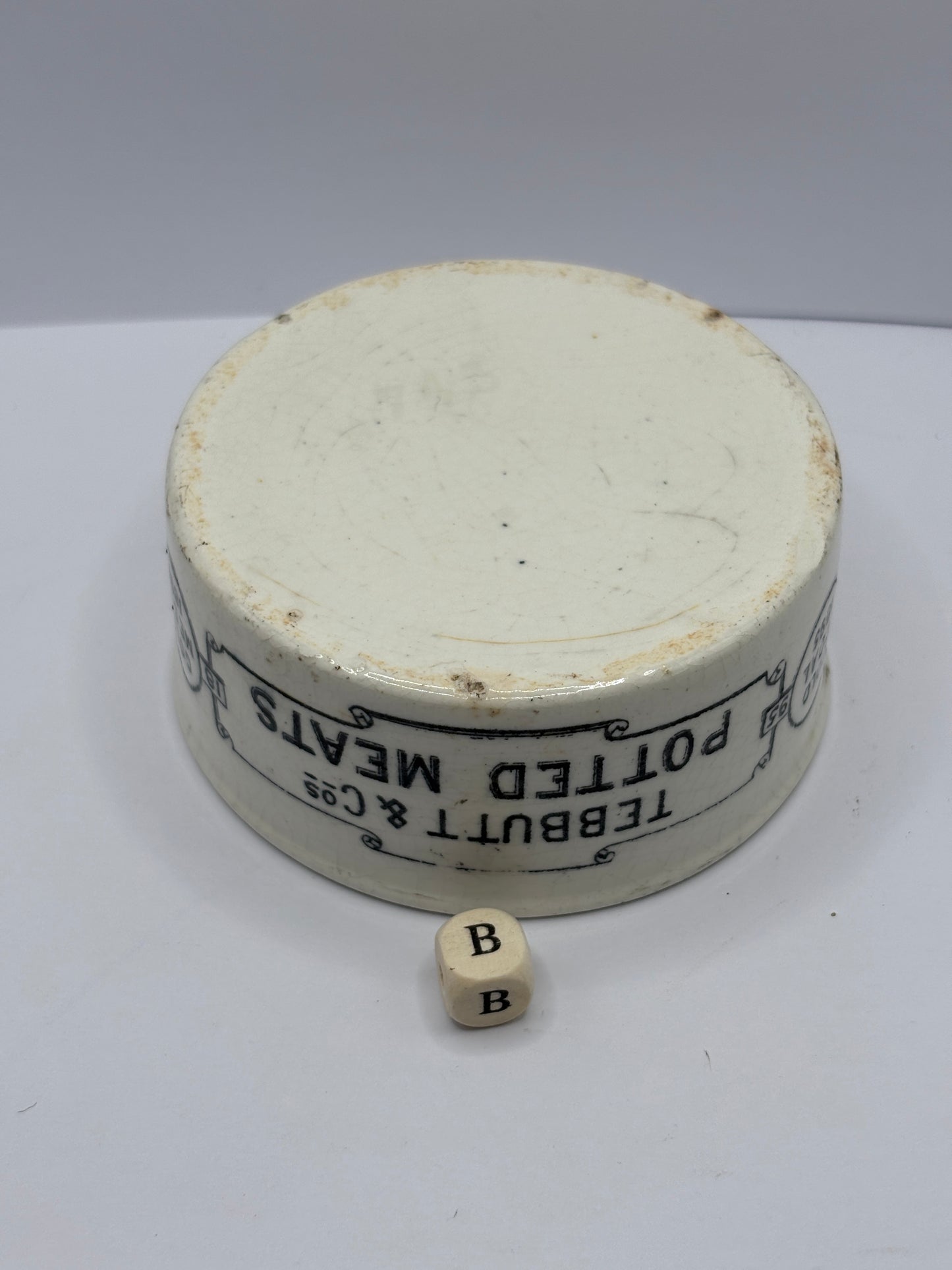 Old Teabutts advertising potted meat dish (B)