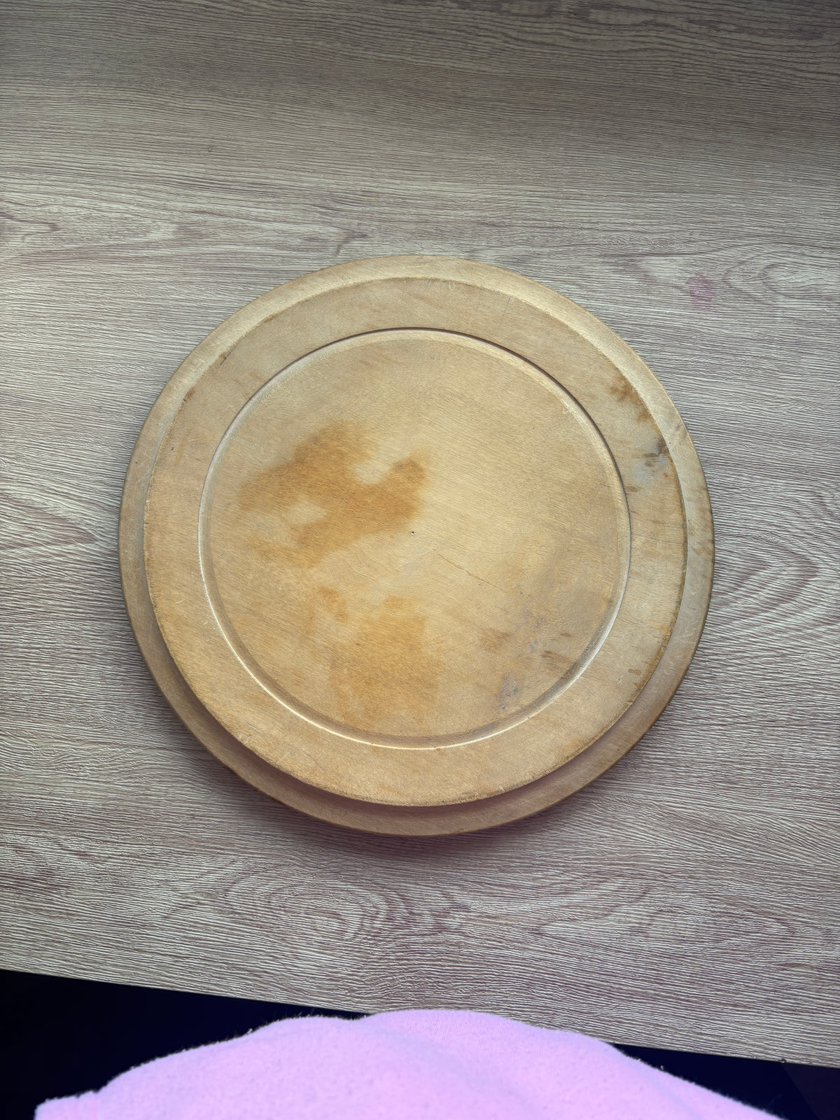 Old wooden carved bread board