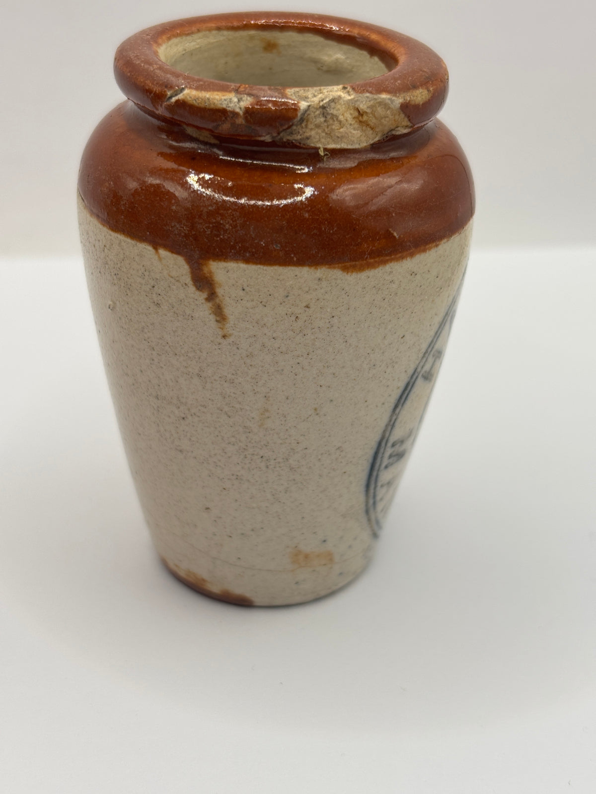 Old advertising cream pot, Hailwoods rich cream. Damaged