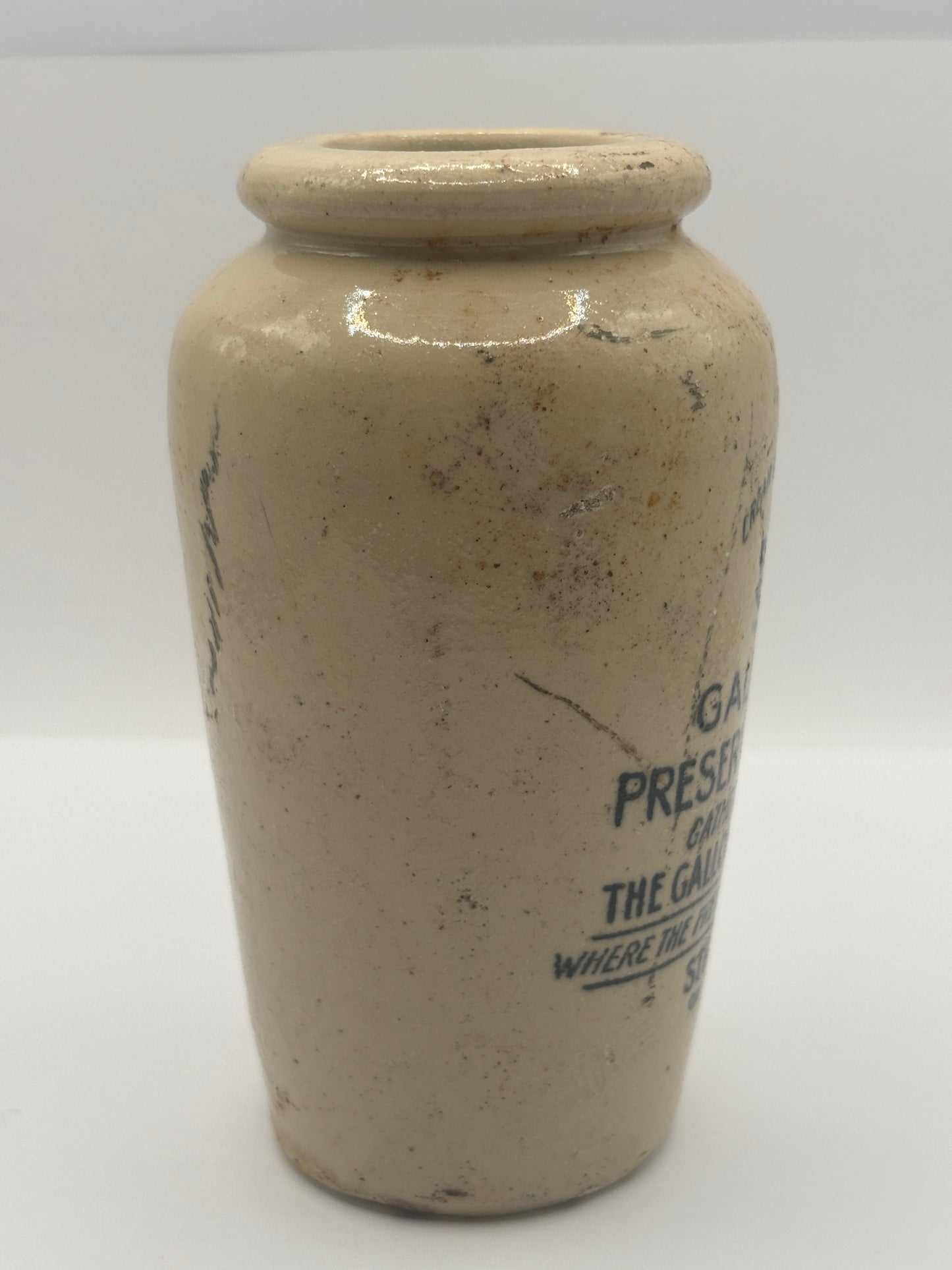 Old advertising cream pot, Galloway creamery Stranraer (A)