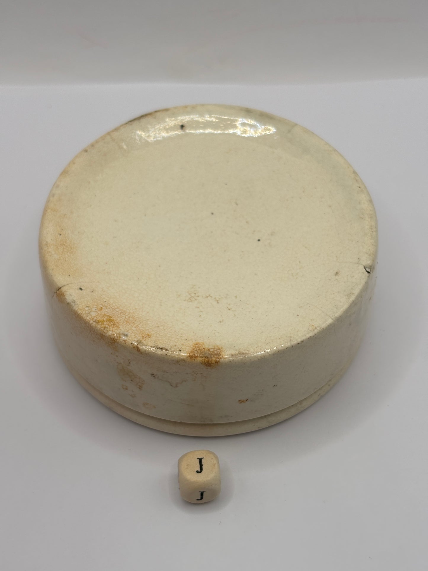 Old plain stoneware meat paste pot, potted meat (J)
