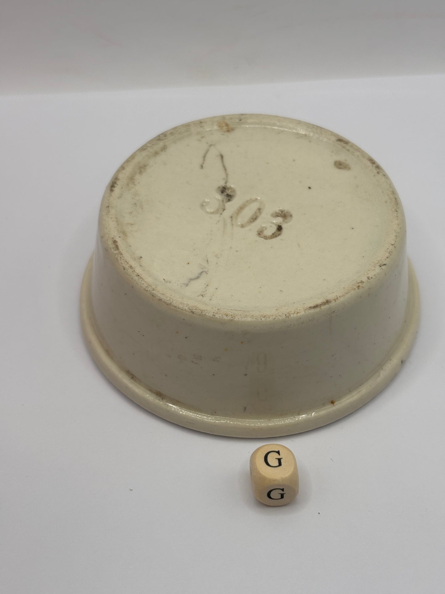 Old plain stoneware meat paste pot, potted meat (G)