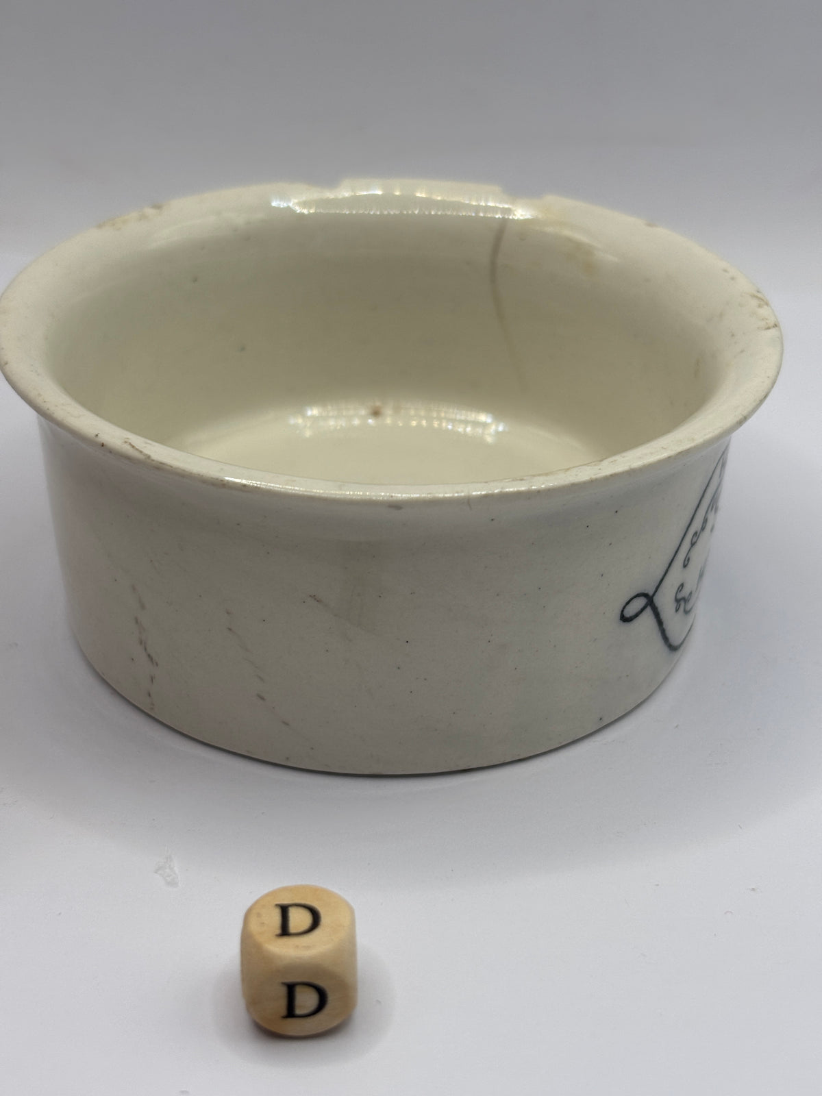 Old advertising meat paste pot, Springfield. Damaged (D)