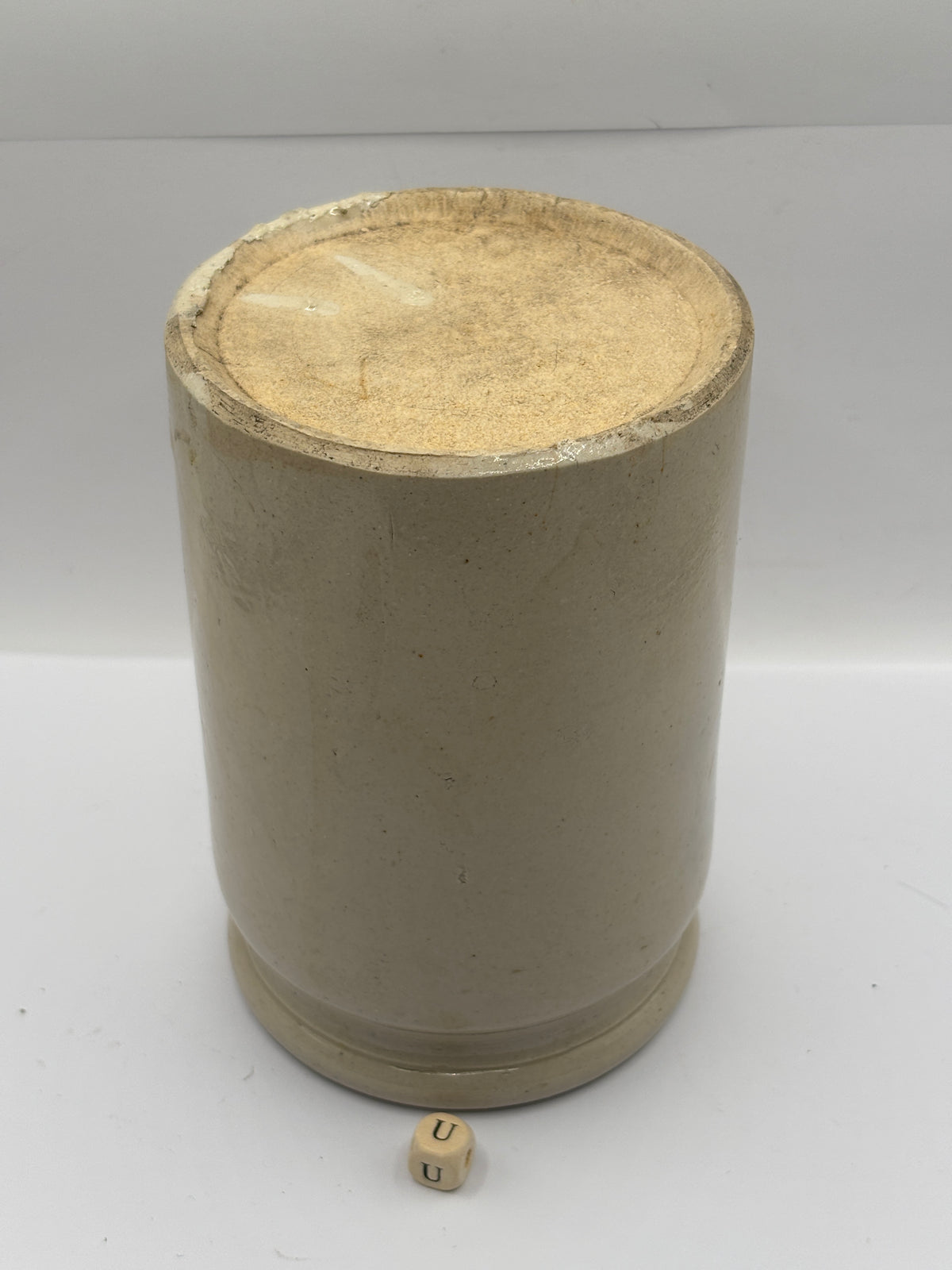 Old 2lb rolled top stoneware marmalade jar (u)