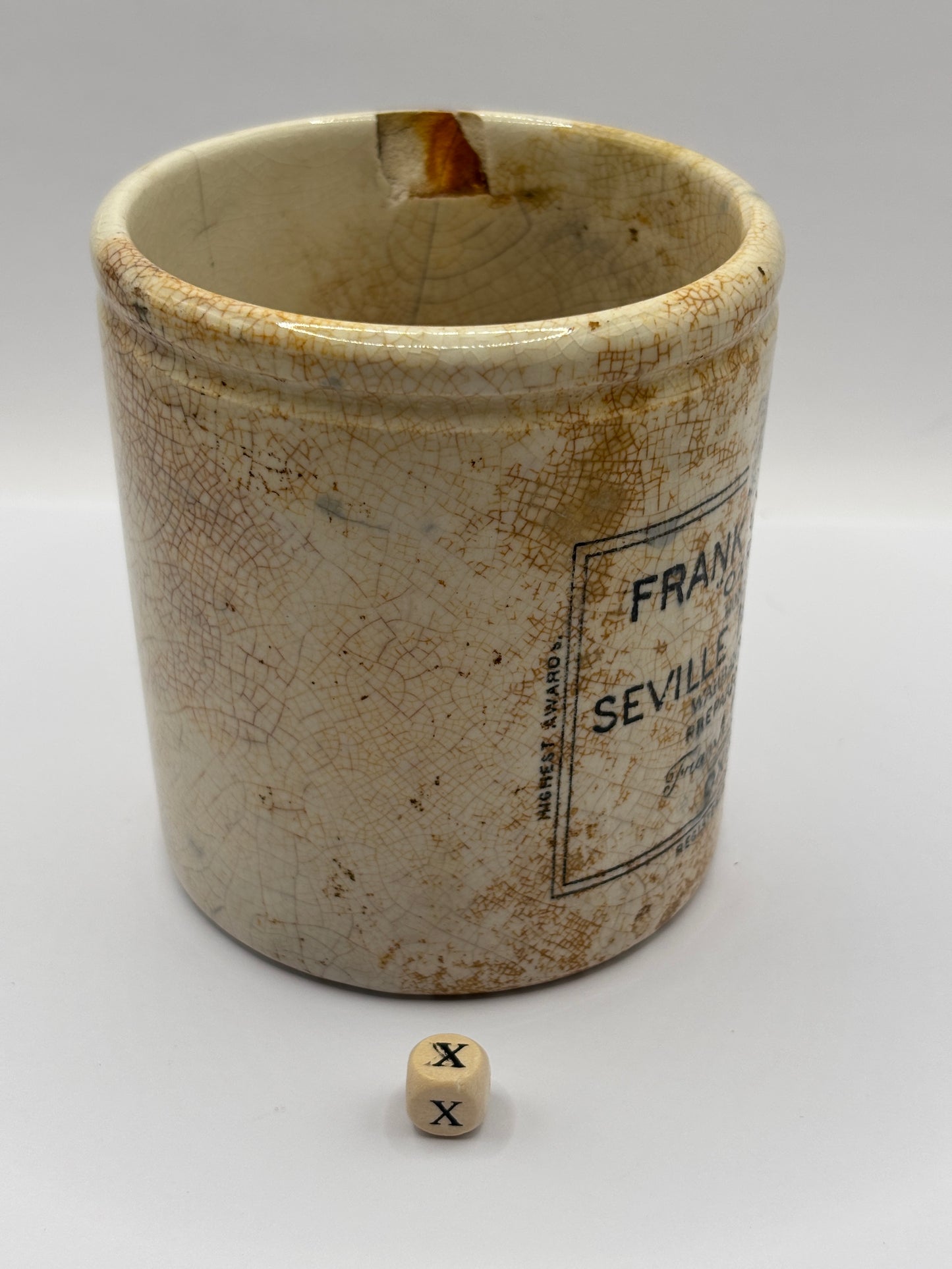 Old 1lb frank coopers marmalade jar. Damaged (x)