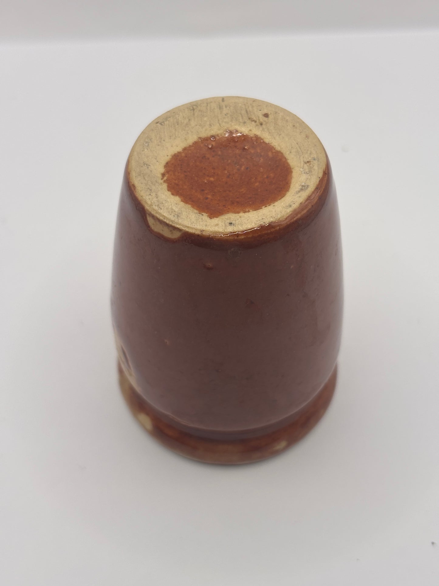 Old small brown stoneware cream pot