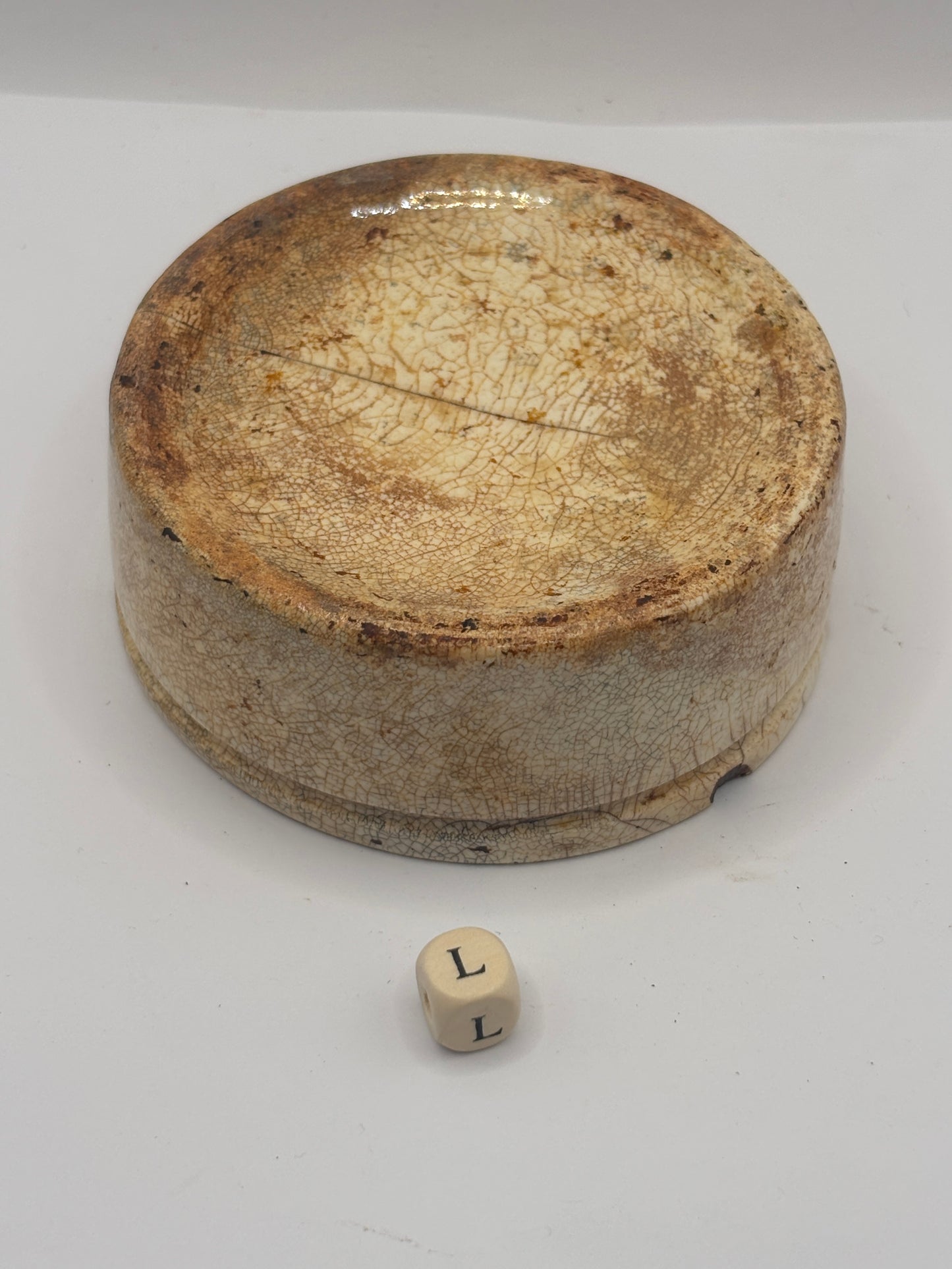 Old plain stoneware meat paste pot, potted meat (L)