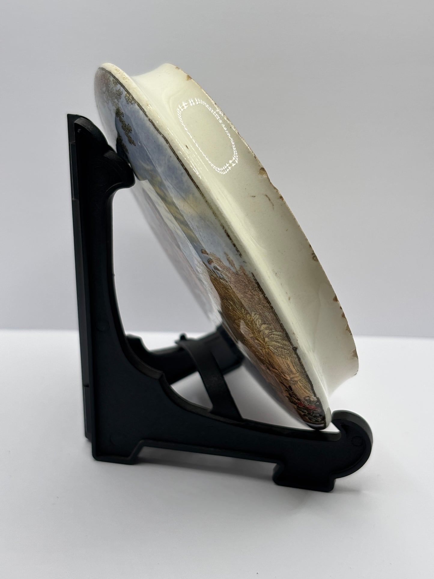 Rare Old Prattware lid, “Charity”