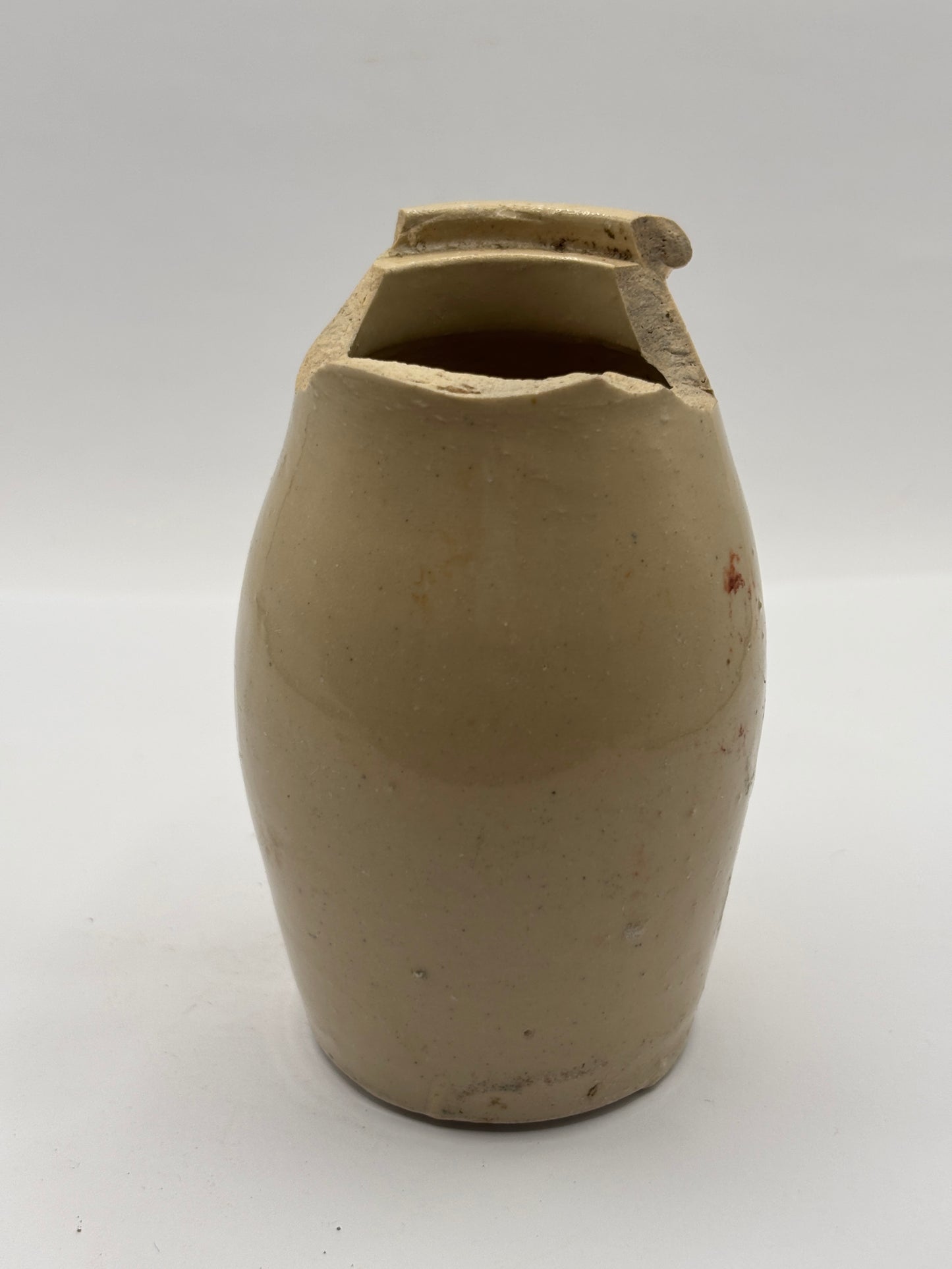 Old advertising cream pot,Woodlands dairy. DAMAGED