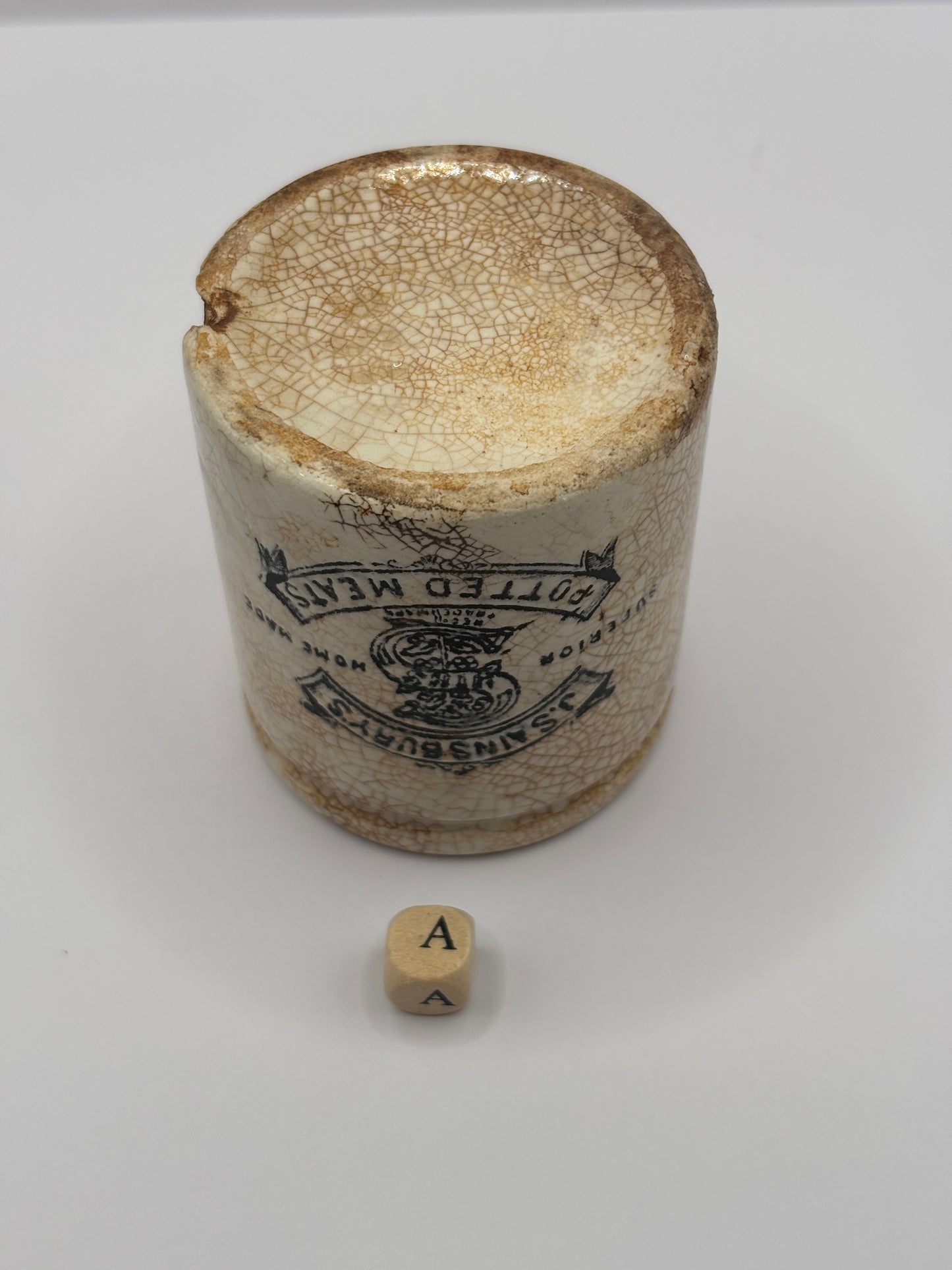 Old sainsburys advertising pot, potted meats (a)