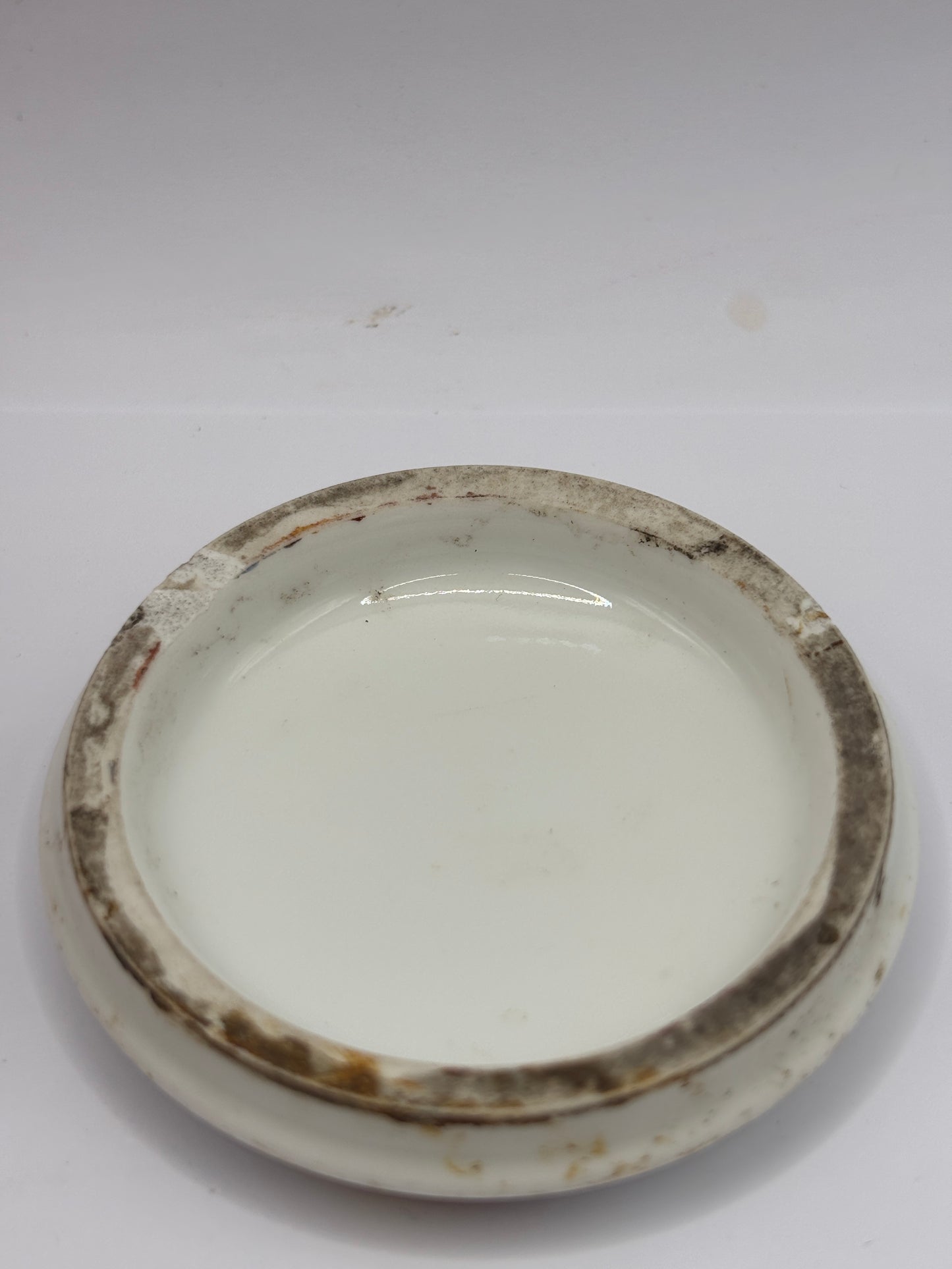 Old hand painted pot lid