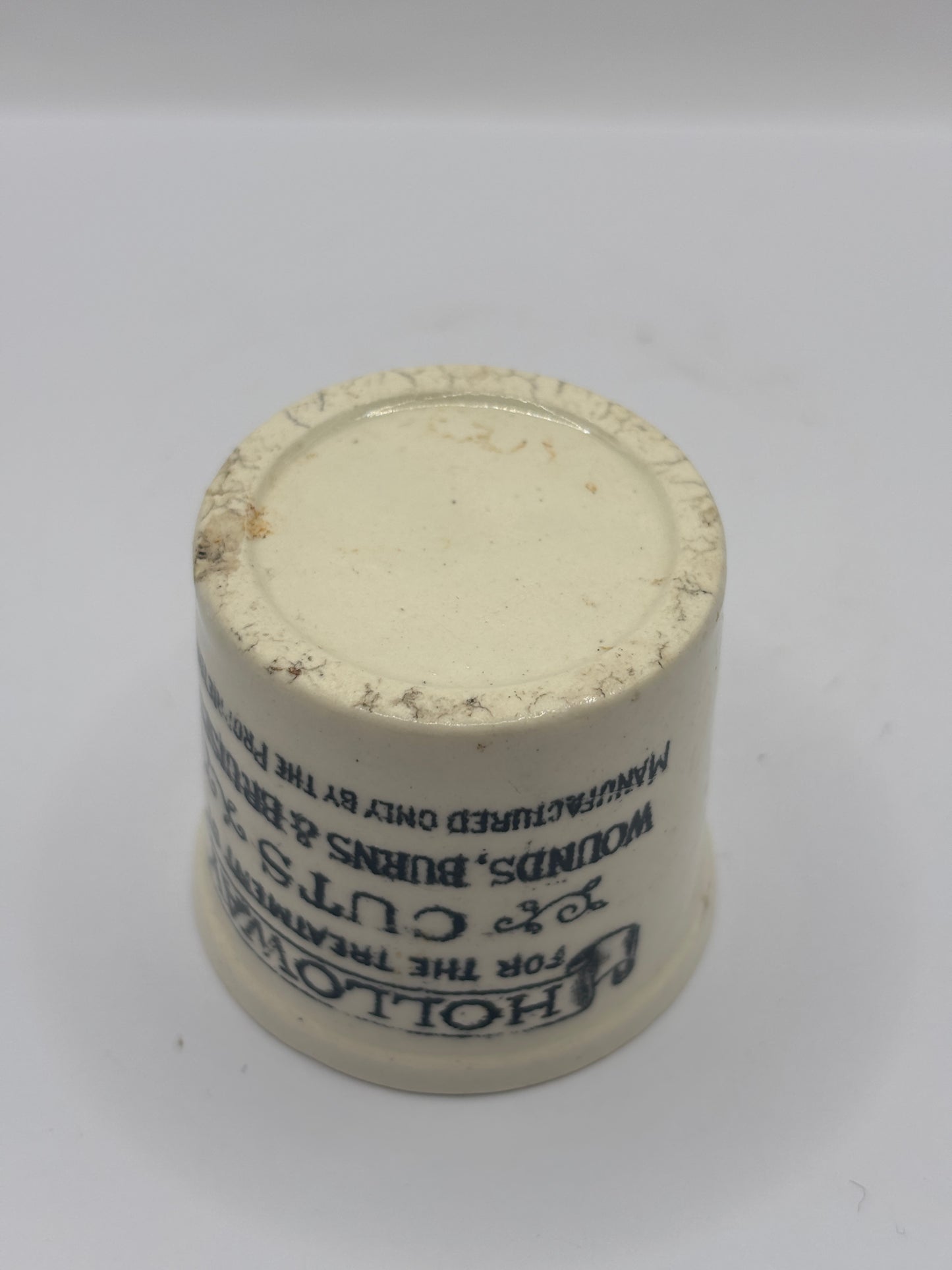 Old advertising ointment pot, Holloway’s ointment. Larger size