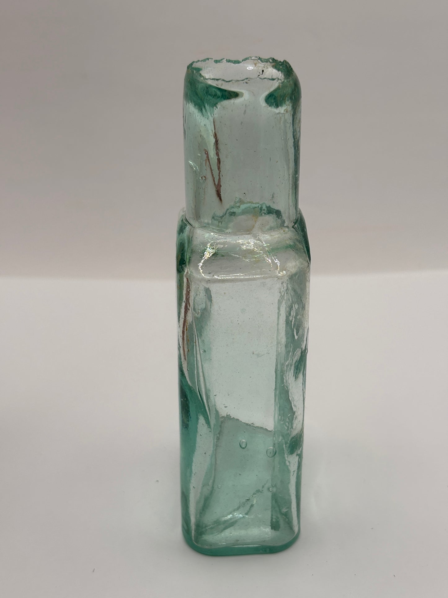Old aqua glass Boots cash chemists bottle