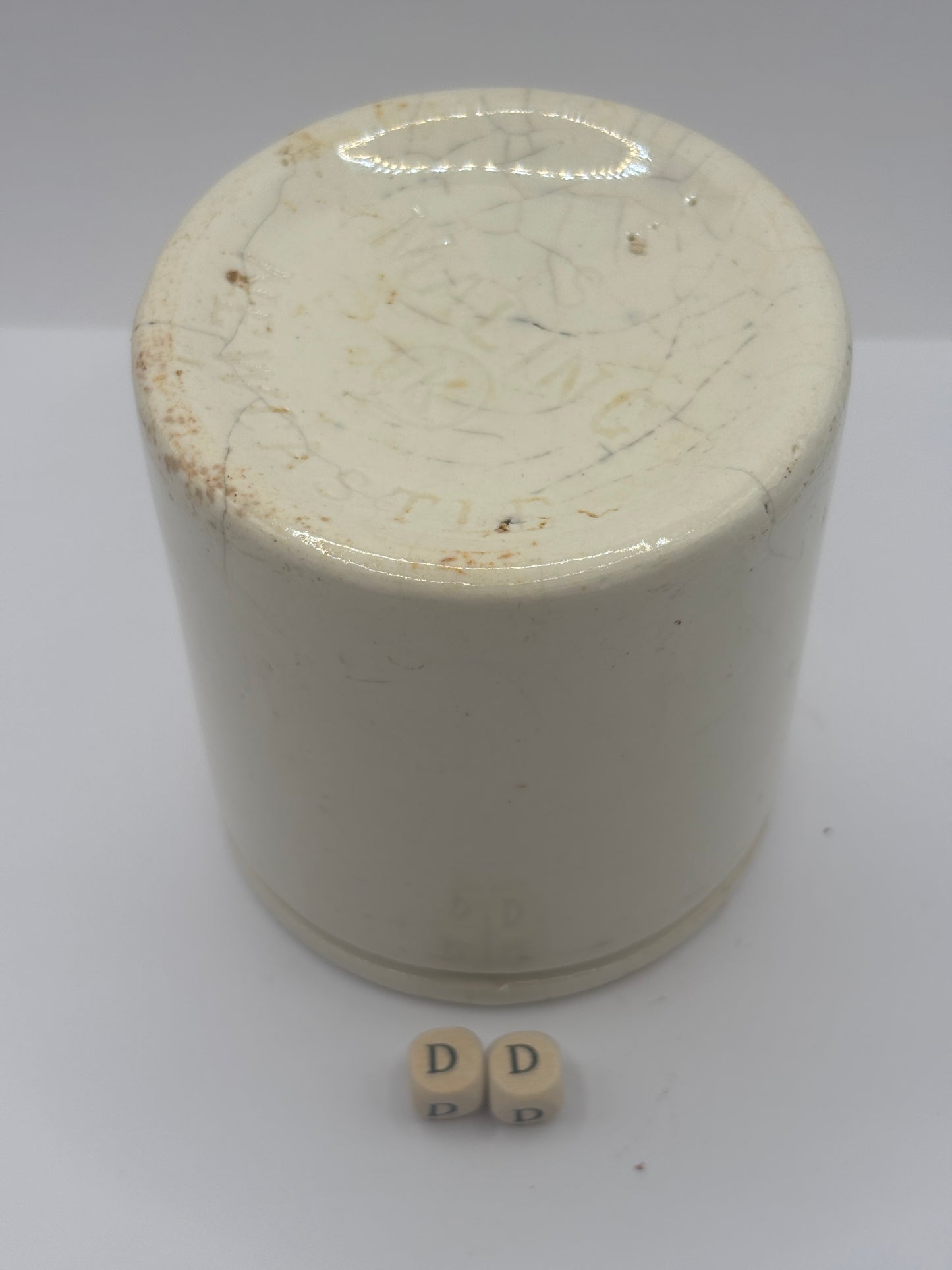 Old stoneware marmalade jar, 1lb (DD)