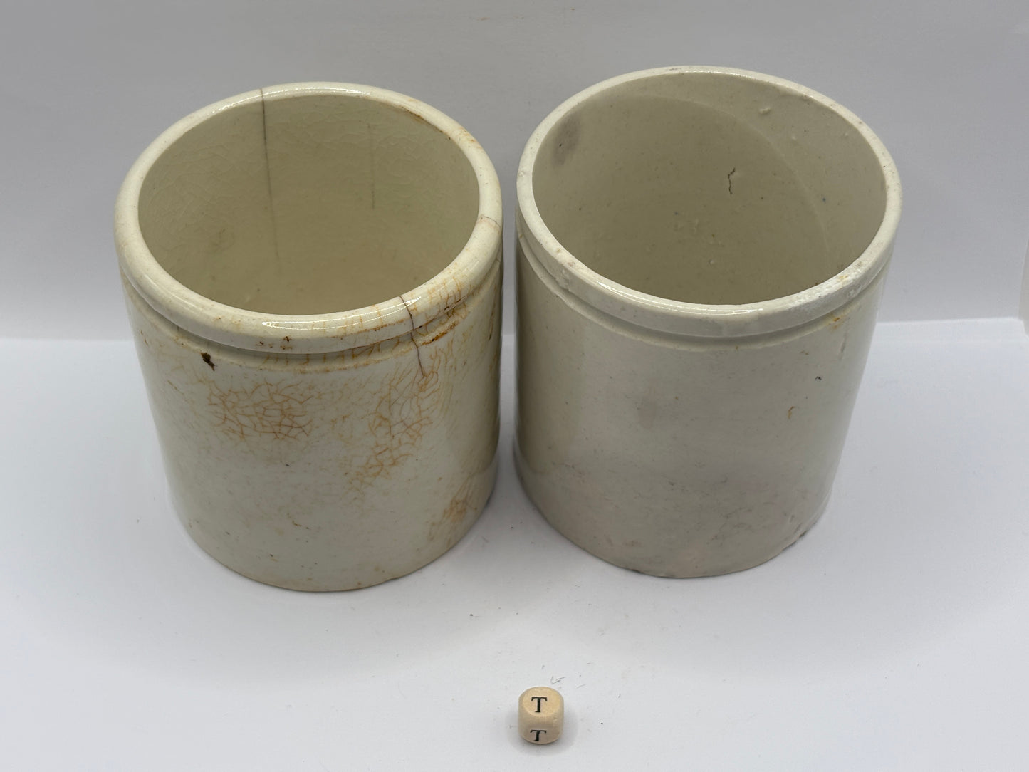 2 Old stoneware marmalade jars, Gray & sons 1lb (T)