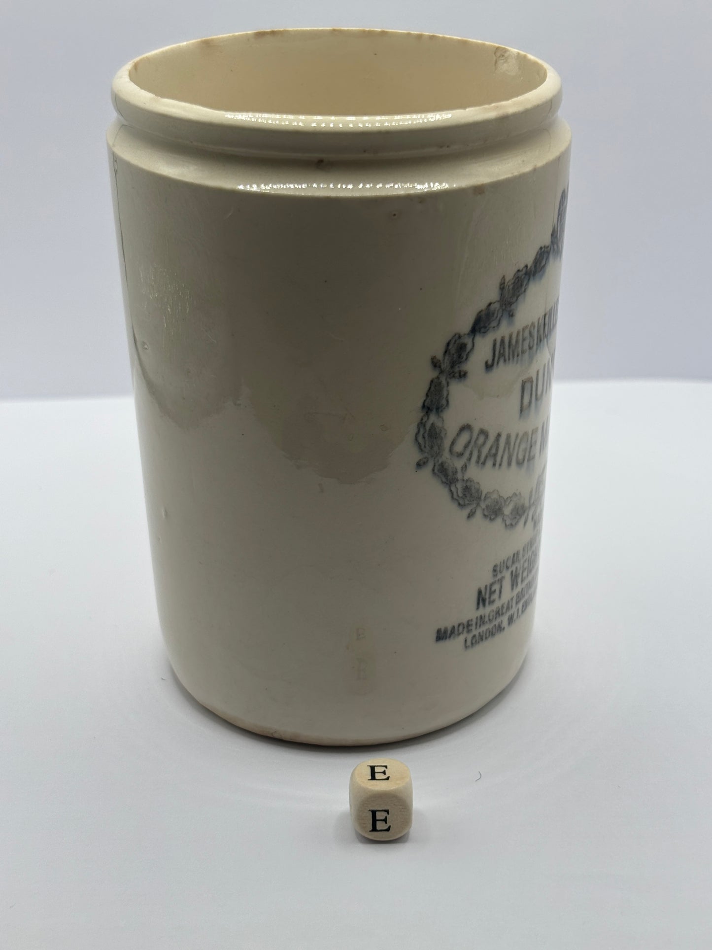 old 1lb James Keiller Dundee marmalade jar (e)