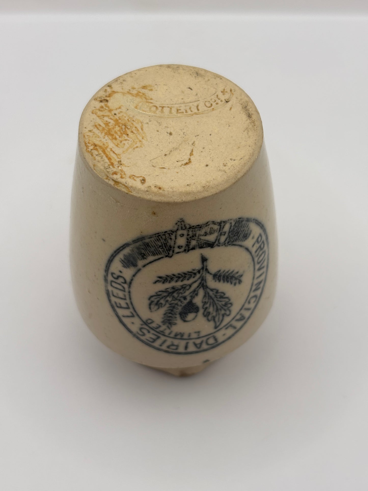 Old advertising cream pot, Provincial dairies Leeds