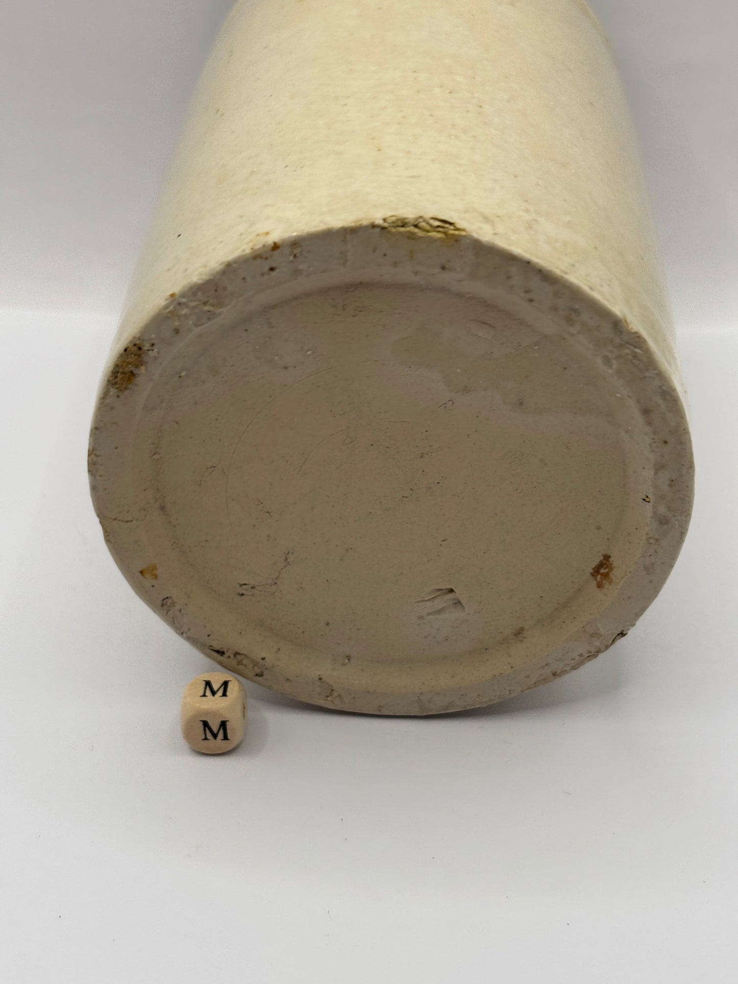Old 2lb rolled top stoneware jam pot (m)