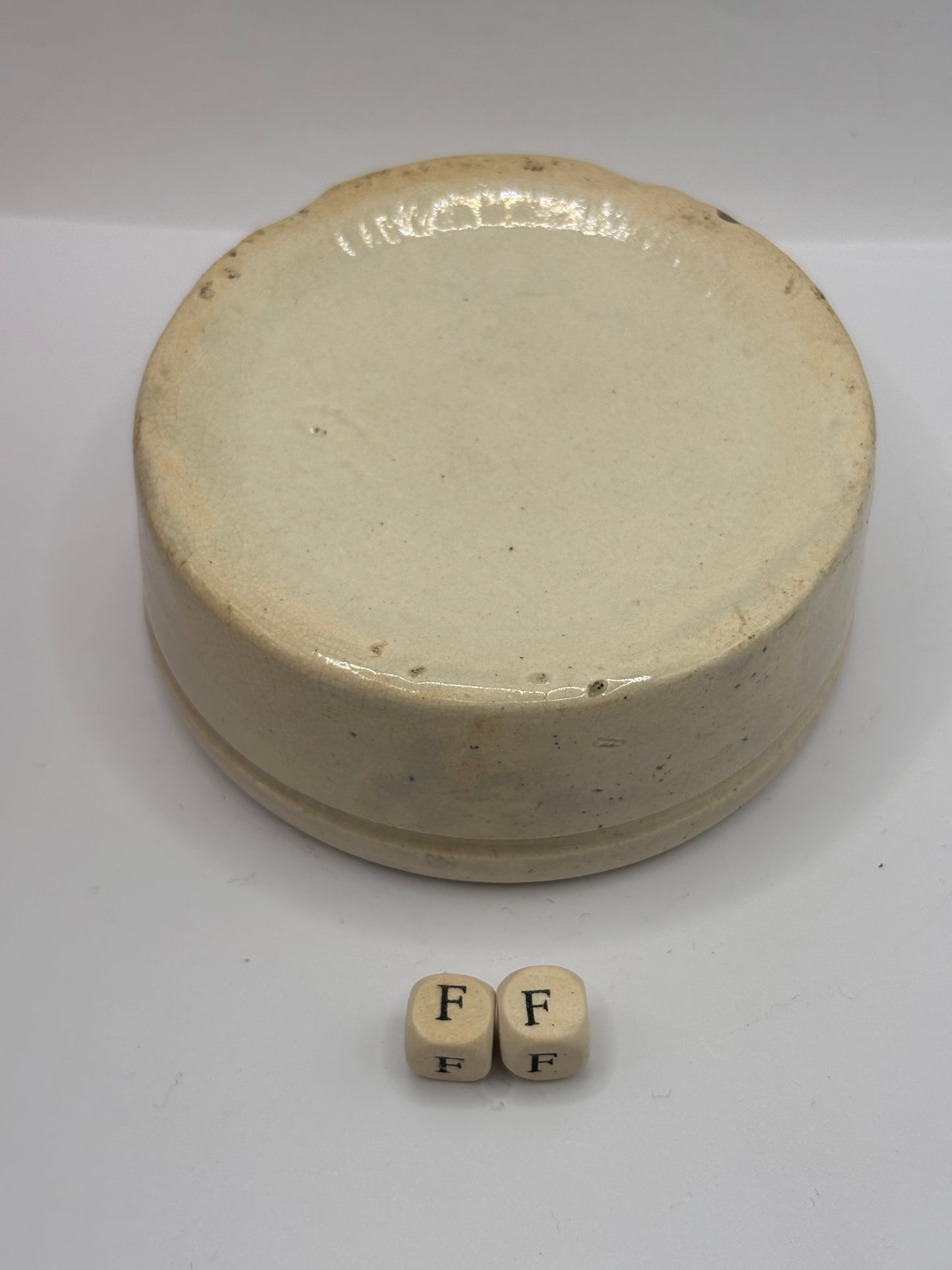 Old plain stoneware meat paste pot, potted meat (FF)
