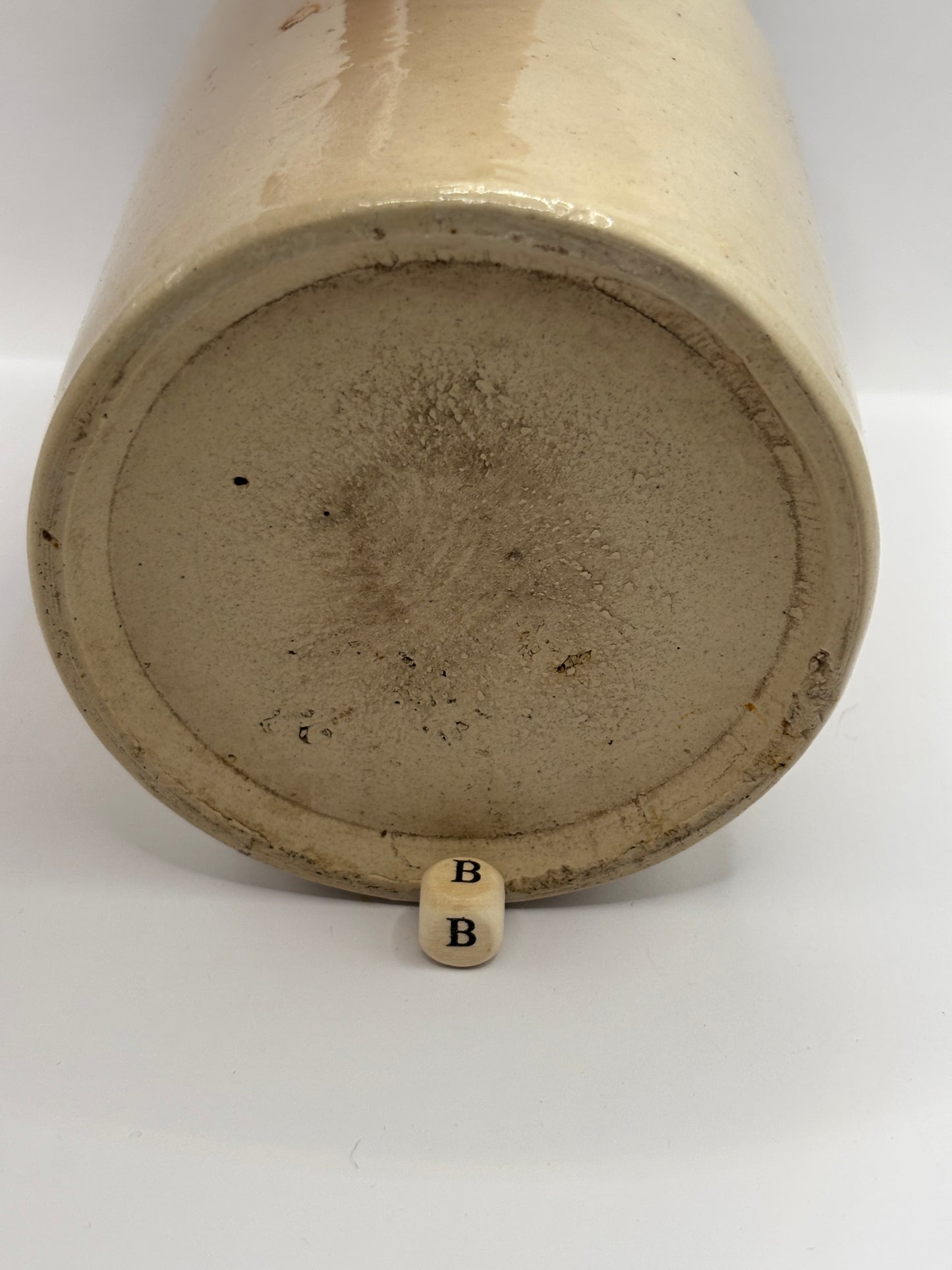 Old 2lb rolled top stoneware jam & marmalade pot (B)