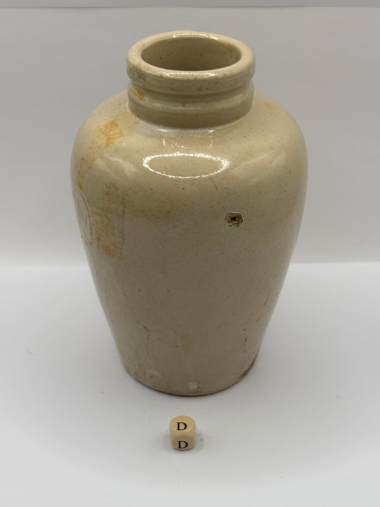 Old stoneware advertising Virol jar (D) 13.5cms