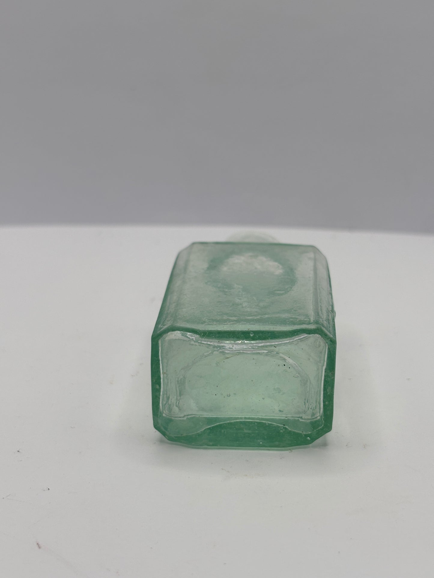 Old aqua glass Morrells ink, ink bottle, inkwell