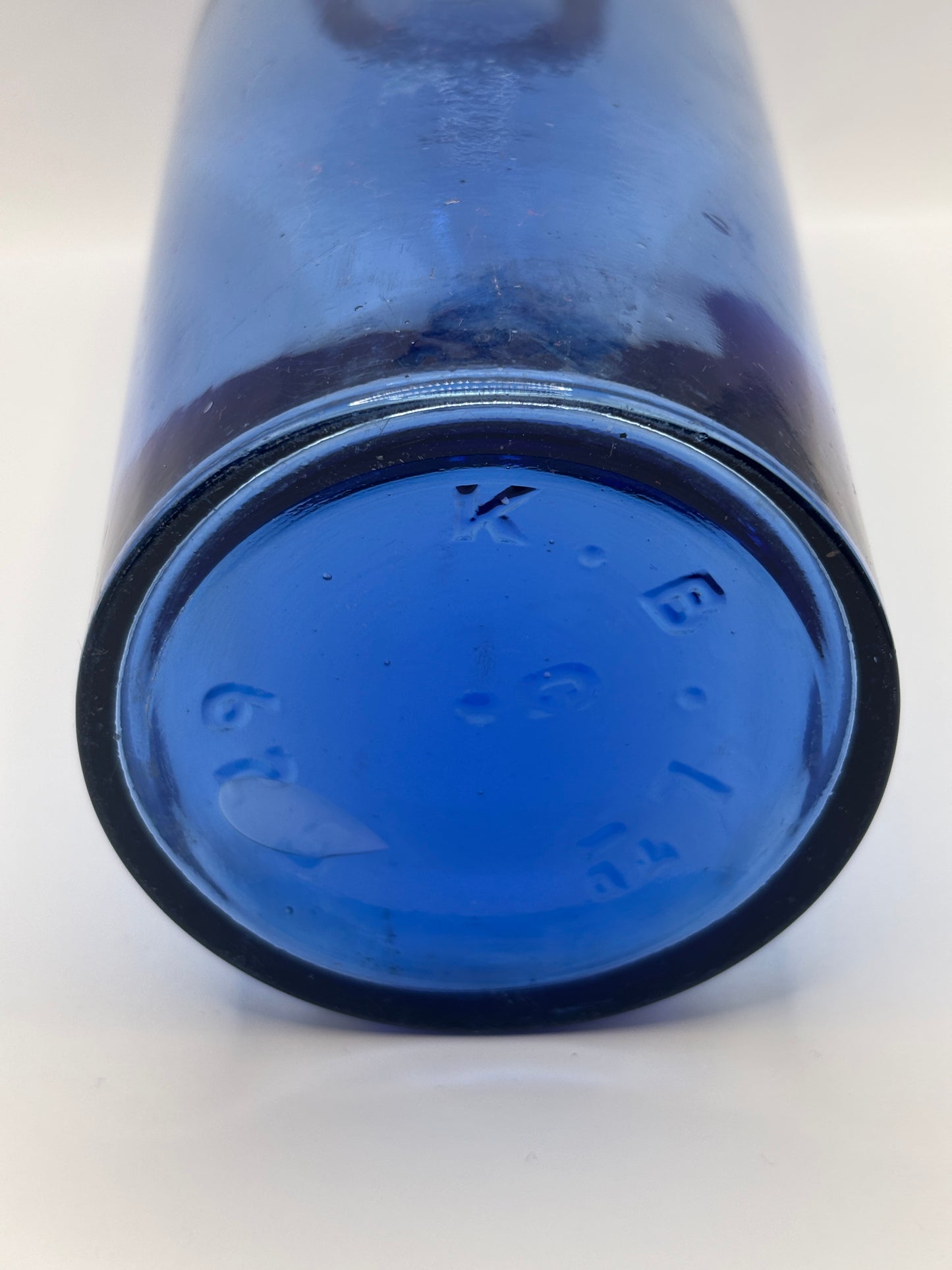Old blue glass bottle