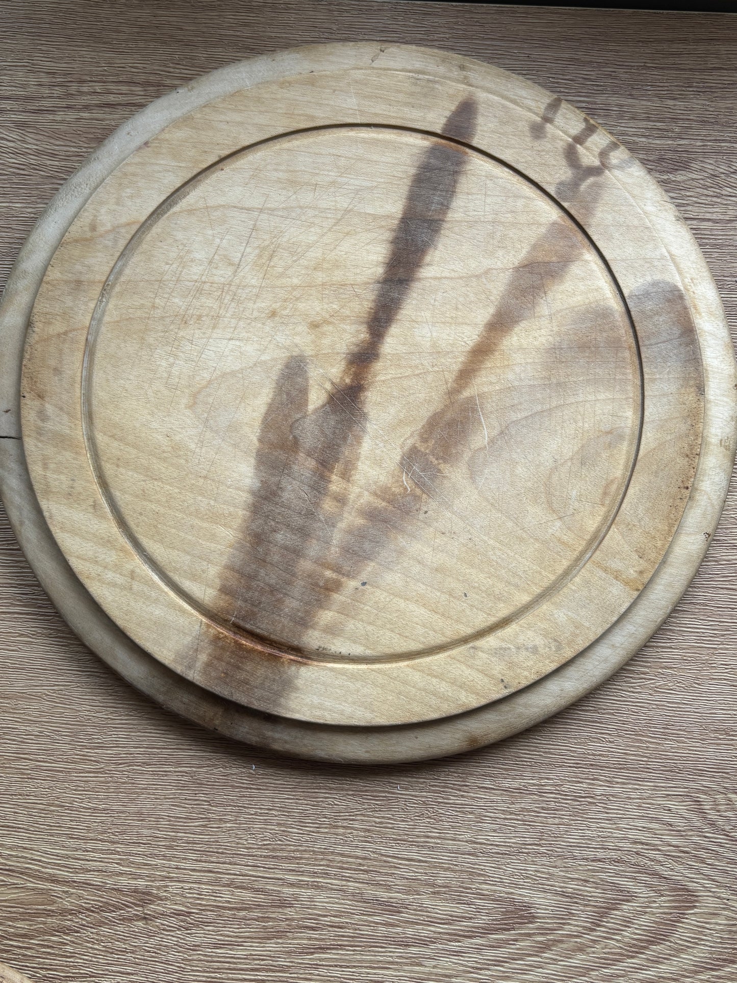 Old carved bread board, Bread