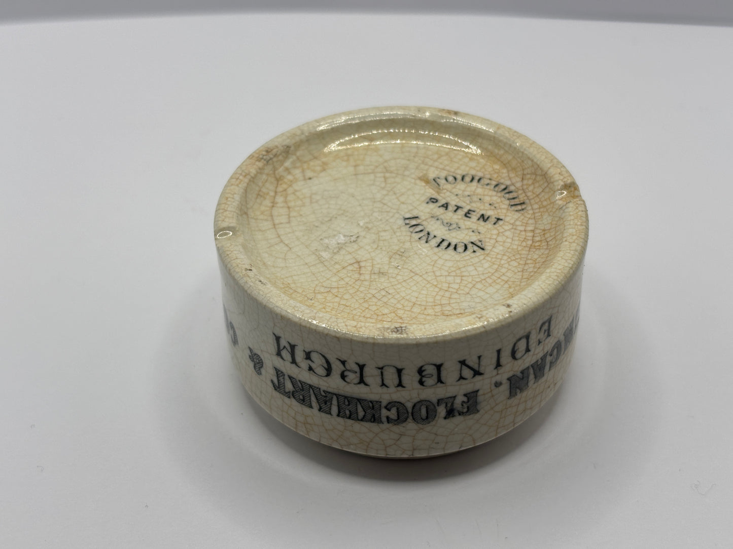 Old Duncan Flockhart advertising chemist base, stained & crazed